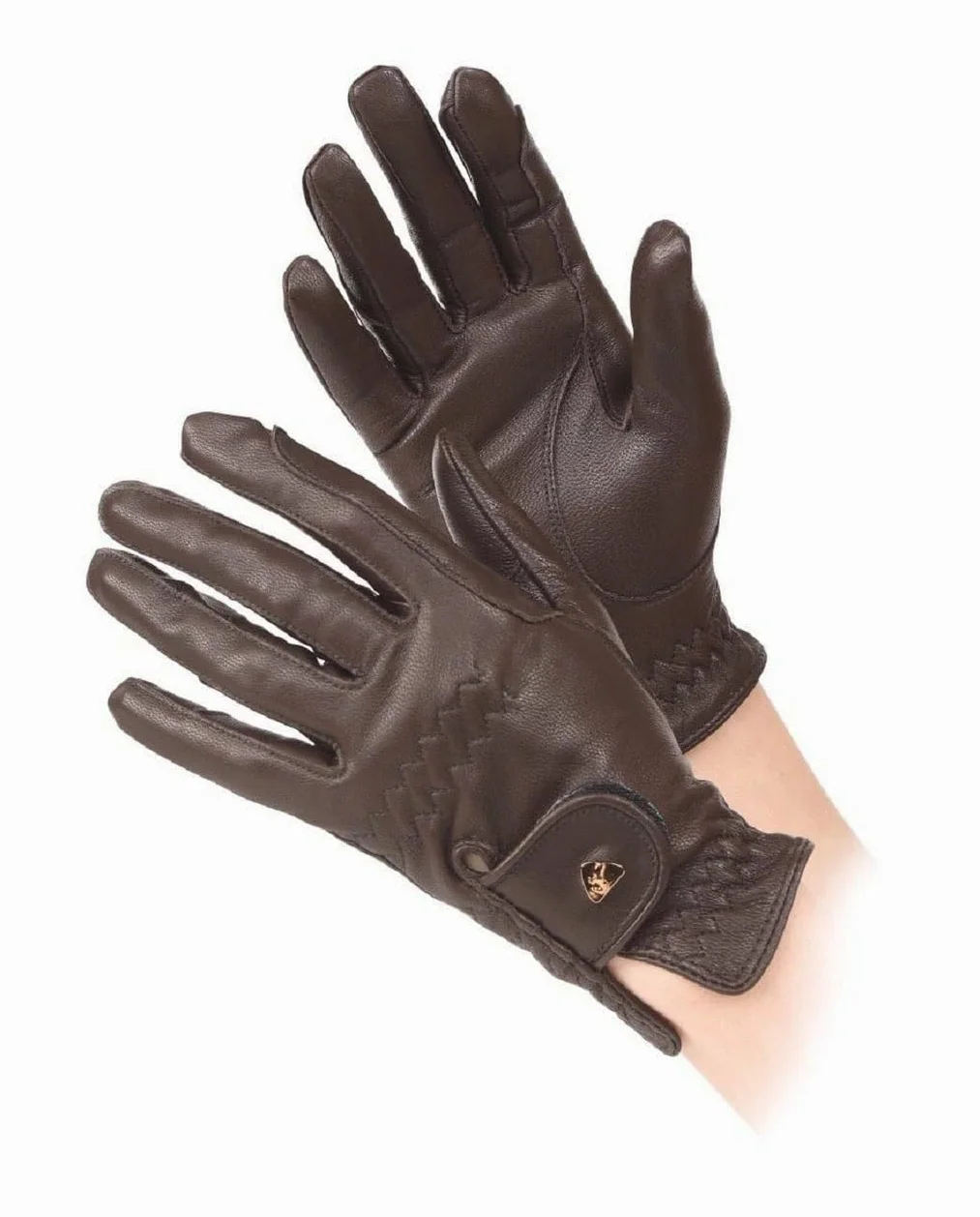 Shires Aubrion - Guantes de equitación de piel para adultos, color marrón