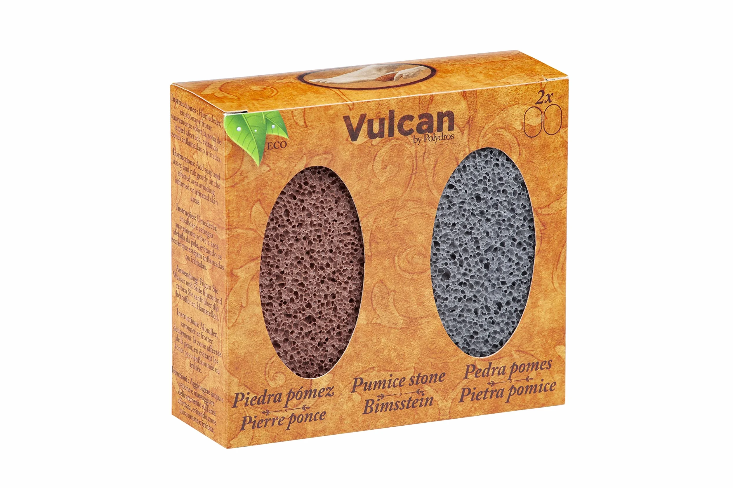 Piedra Pómez Vulcan Pack 2 Unidades Terracotta Gris Elimina Durezas Callosidades