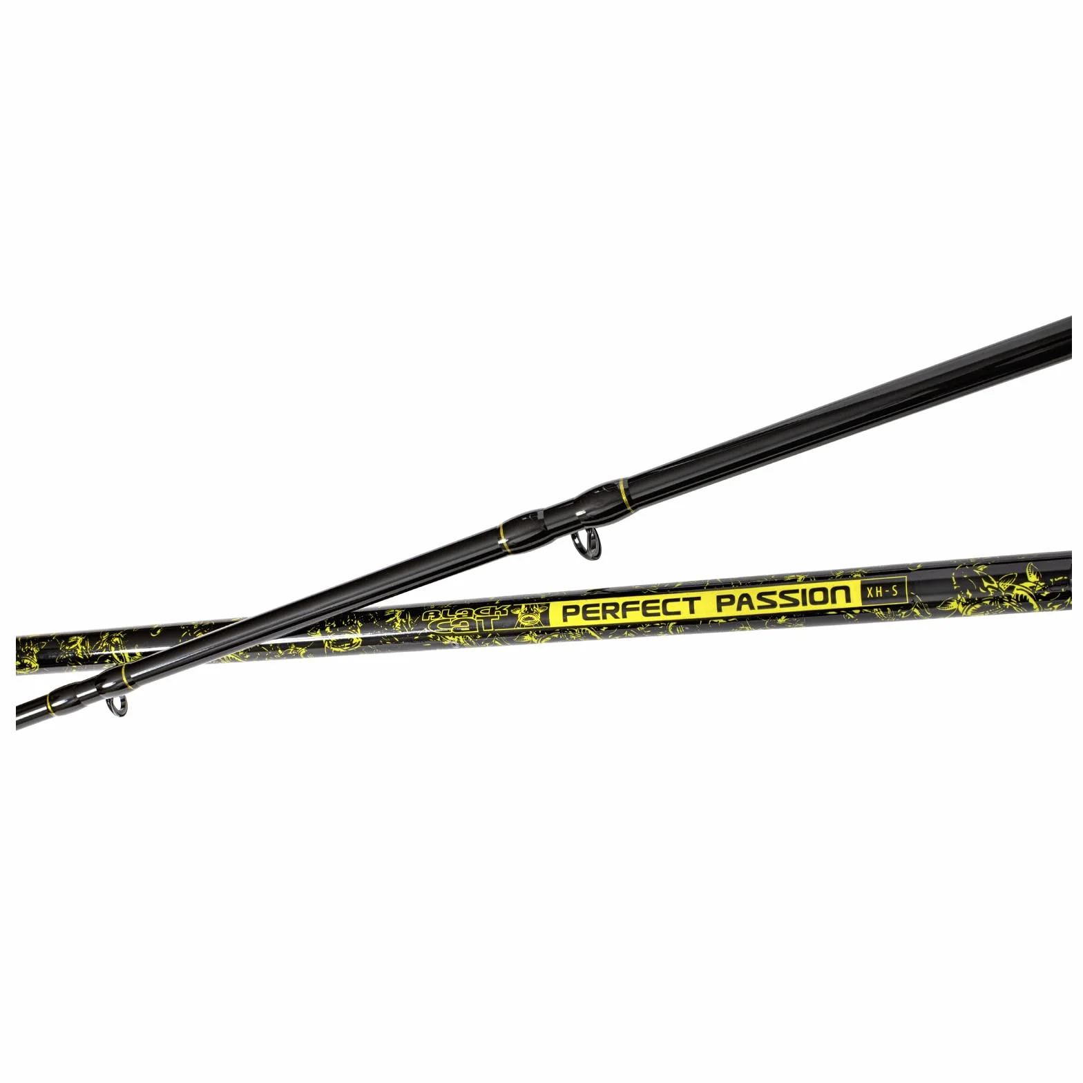 Black Cat Passion XH-S Caña de Pescar IM6 4 Longitudes Negro Amarillo