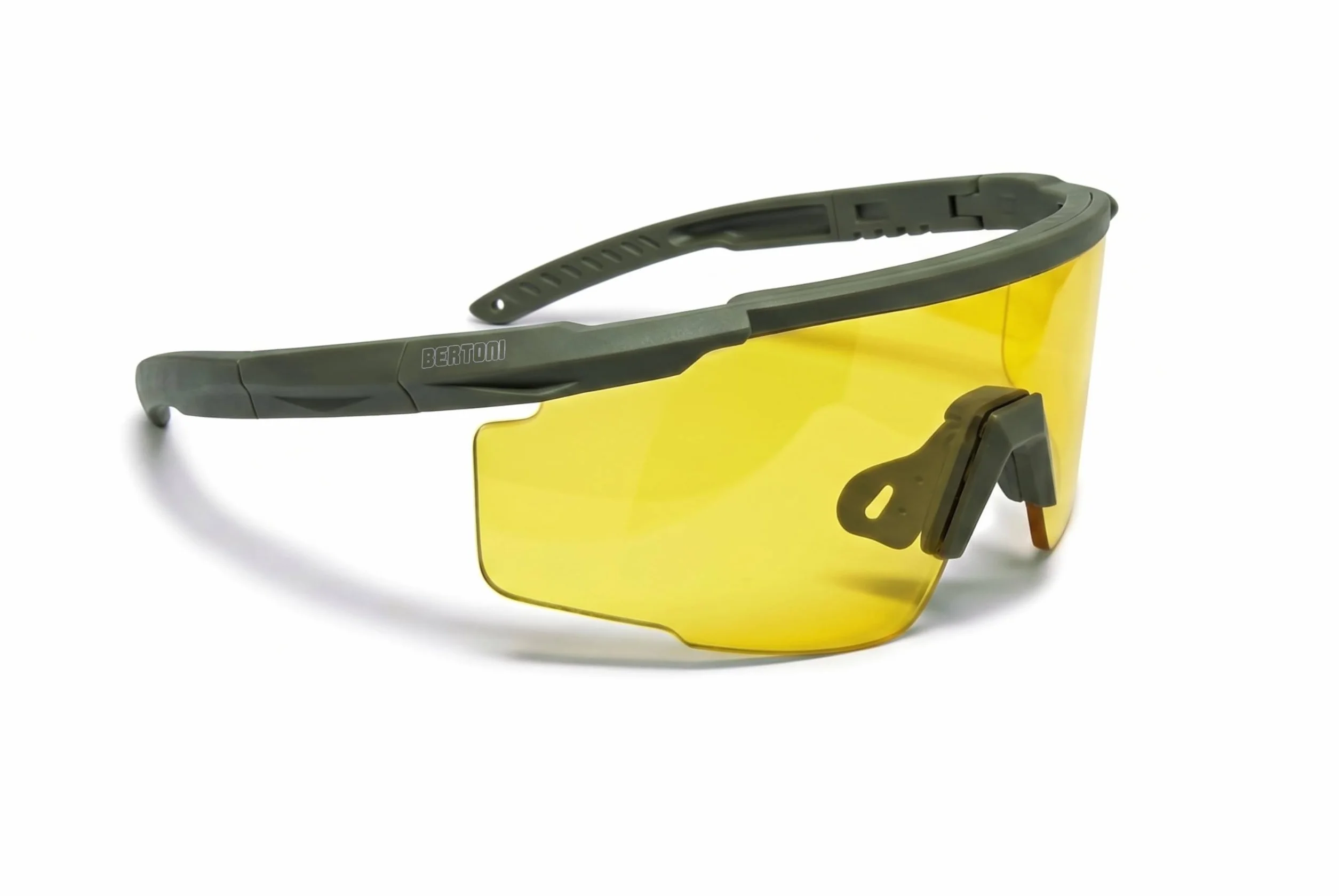 BERTONI Gafas de Tiro Protectoras Balistica Tacticas de Seguridad para Disparar con 4 Lentes Incluidas y Estuche y Patillas Adicionales – SH890N
