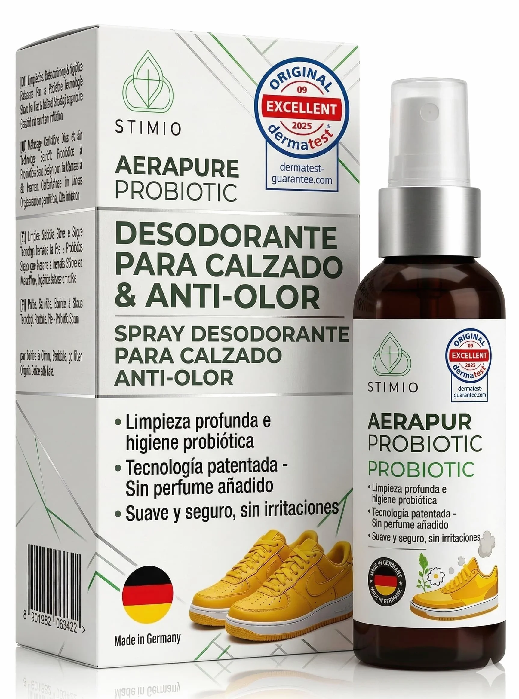 Spray desodorante probiótico y enzimático contra el sudor – Elimina olores con microorganismos activos – Natural, ecológico y sin perfumes sintéticos