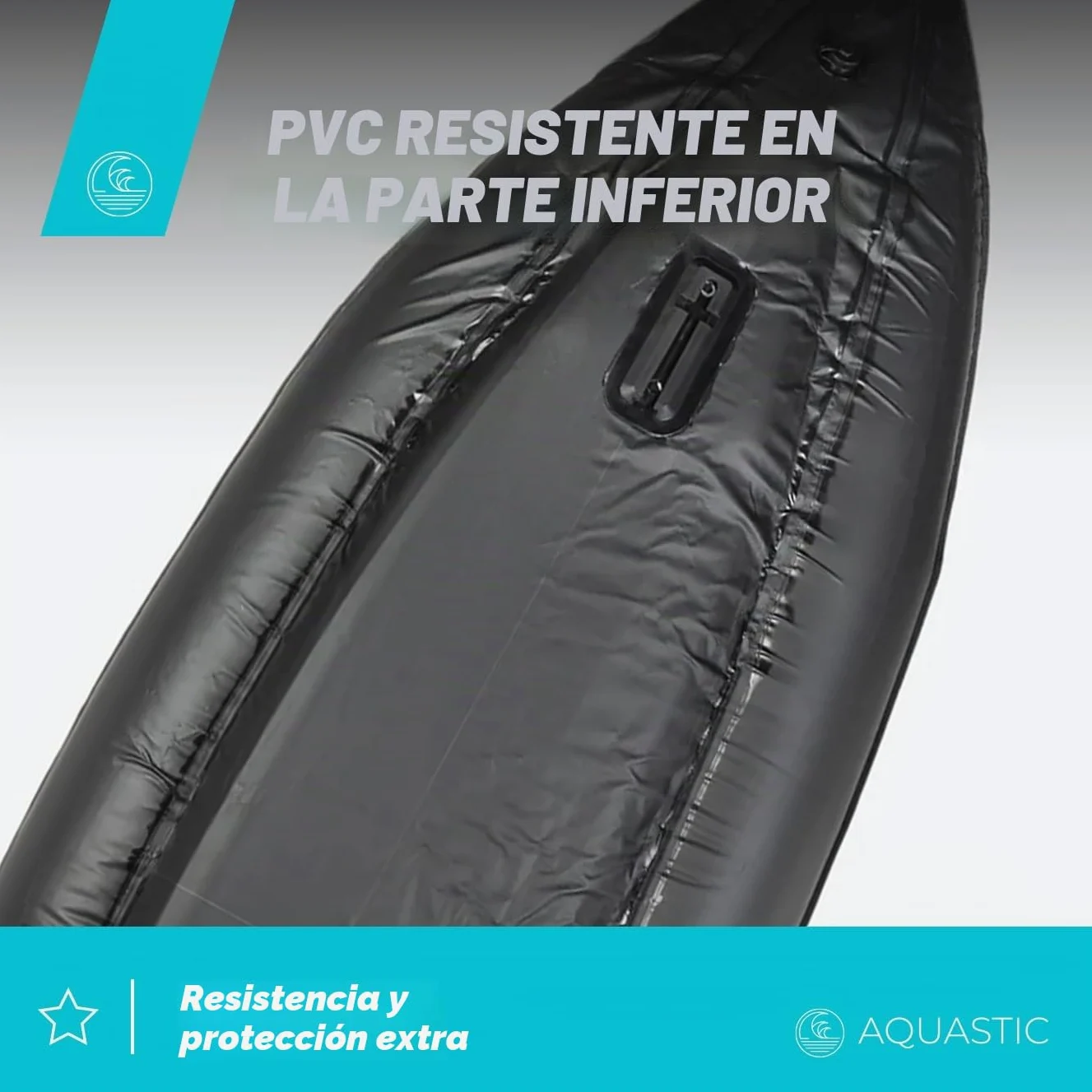 AQUASTIC Kayak DELF 11'0" Kayak Hinchable para 2 Personas con Dos Asientos Bomba Quilla Central y Funda Azul Kayak con Dimensiones 335x96 cm Ideal para Rafting y Excursiones Material PVC Resistente