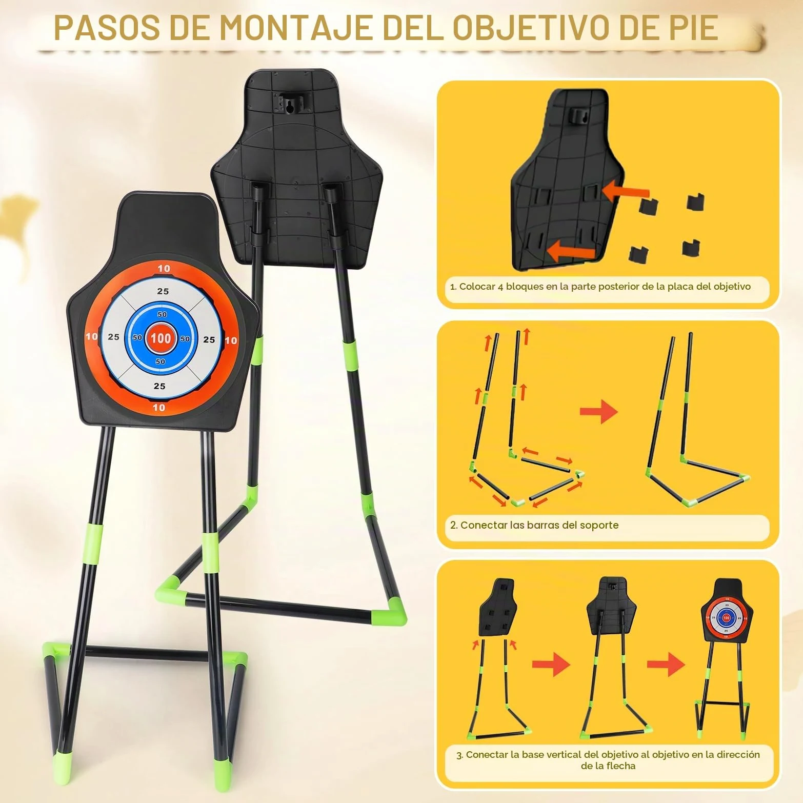 deAO Juego de 2 Arcos y Flechas con LED para Niños, 20 Flechas con Ventosas, Diana Móvil + 6 Objetivos, 2 Carcajes, Juguete de Tiro con Arco Interior y Exterior, Regalo Niñas Niños 3-12 Años