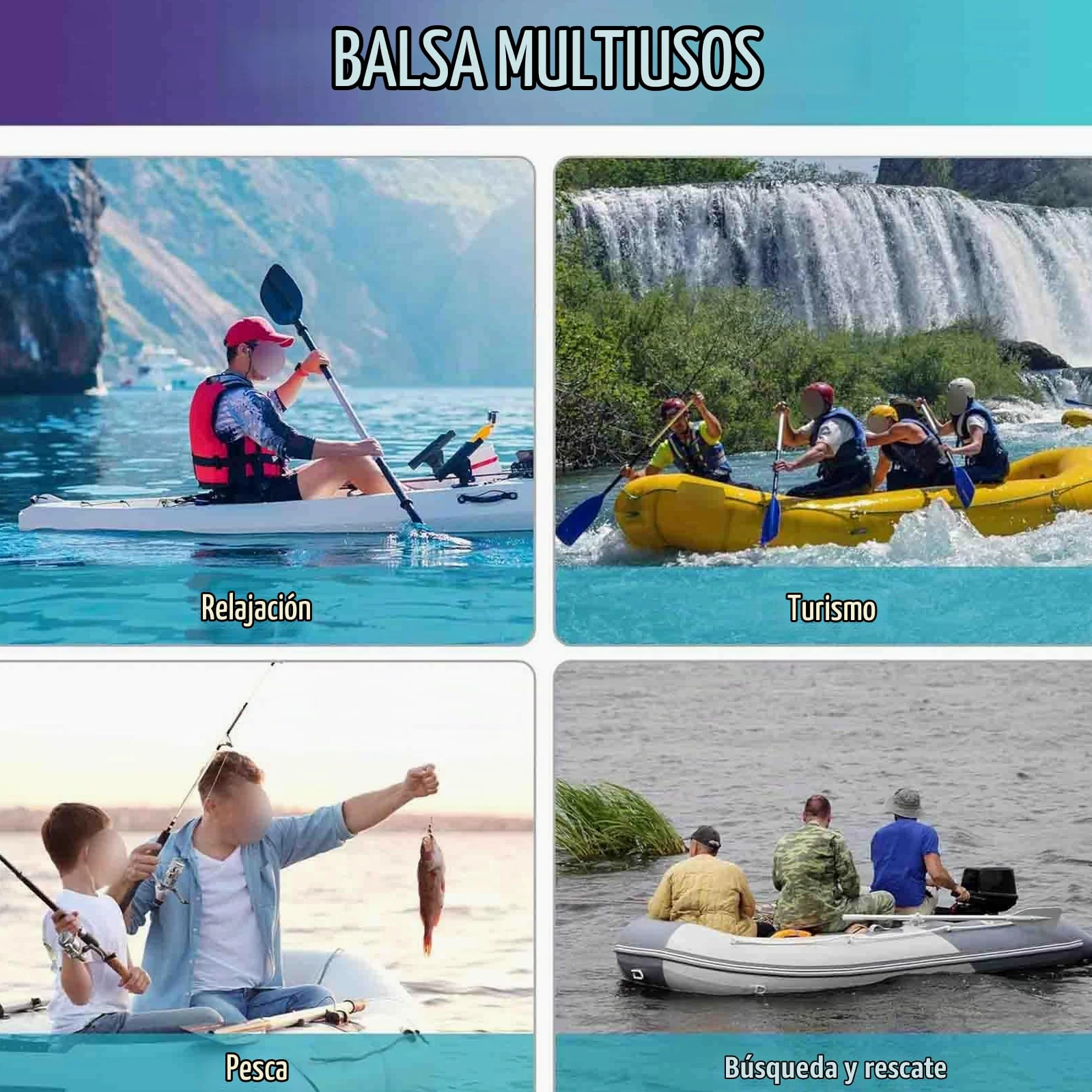 Bote Inflable Bote De Pesca Inflable for Adultos 1-6 Personas Bote Inflable for Niños Balsa Inflable for Pesca Balsa Inflable Kayak Inflable