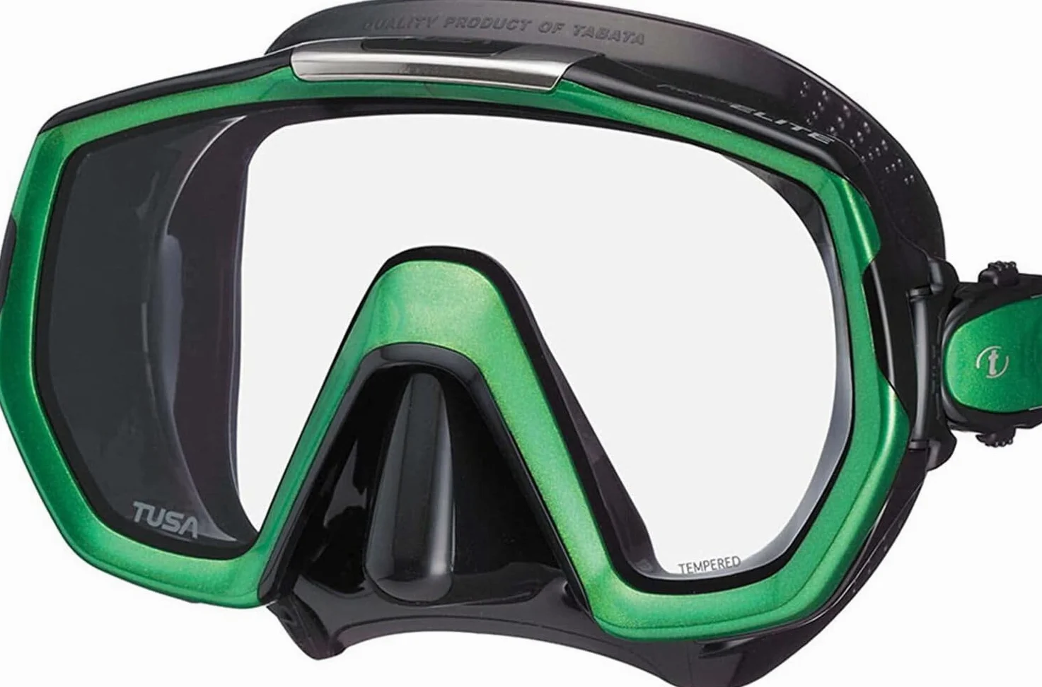 Tusa Elite Gafas Máscara de Buceo y Snorkeling Adultos, Silicona Negro/Verde