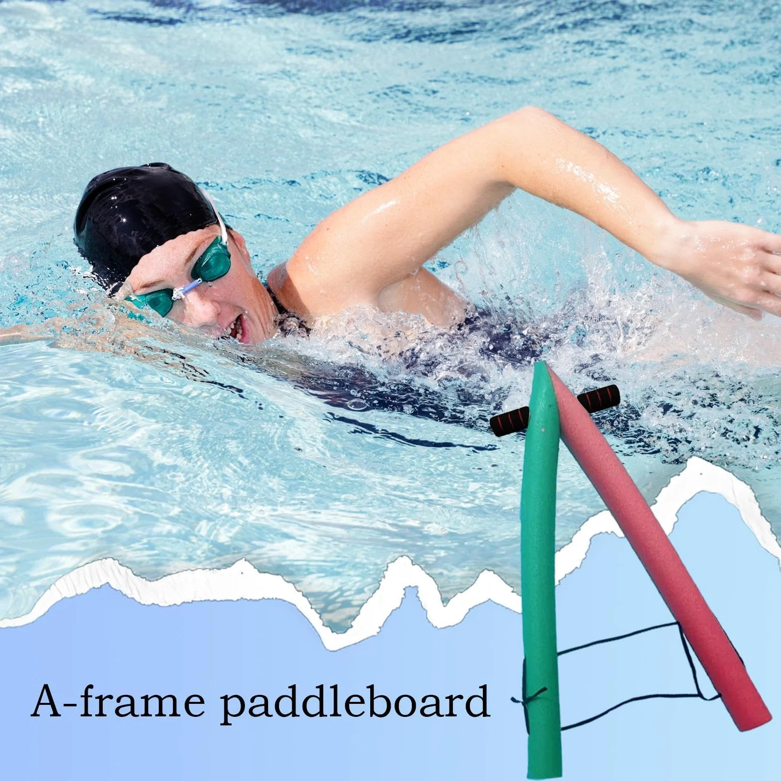 Pool Noodles para Adultos Flotación portátil de alta visibilidad | Raft de Piscina y Noodles de Agua para Viajes Verano Vacaciones Playa Lago Río en el Patio Trasero al Aire Libre