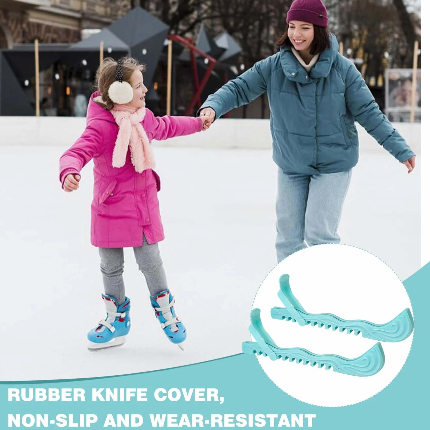 Lnrkai Protectores de Patinaje sobre Hielo, Cubiertas de Cuchillas de Patinaje sobre Hielo, Protectores de Patines Ajustables para Patinaje sobre Hielo, Accesorios para Patines artísticos