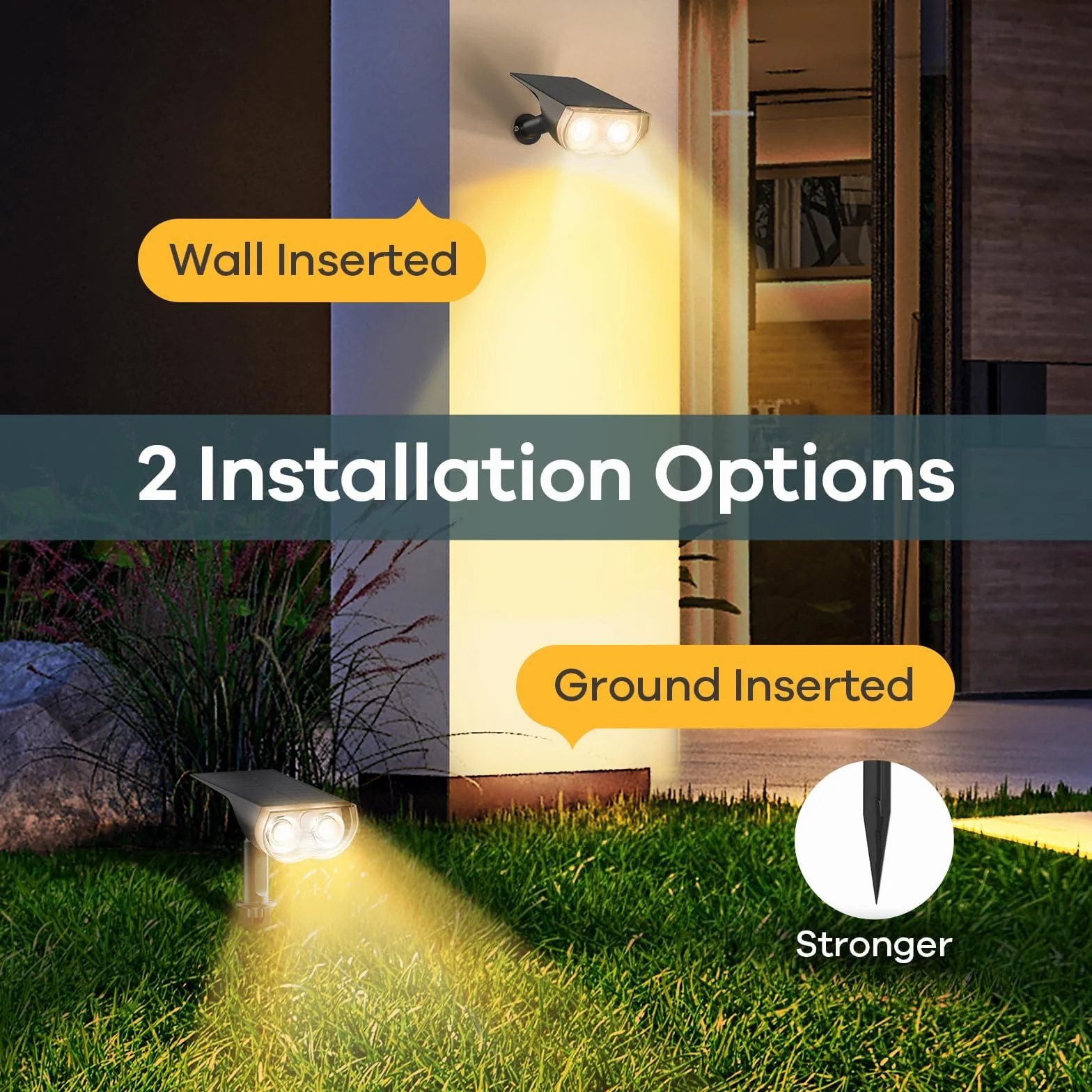Linkind Luces Solares LED Exterior Jardin, Foco Solar 3000k 800lm IP65 Impermeable, 6 Piezas