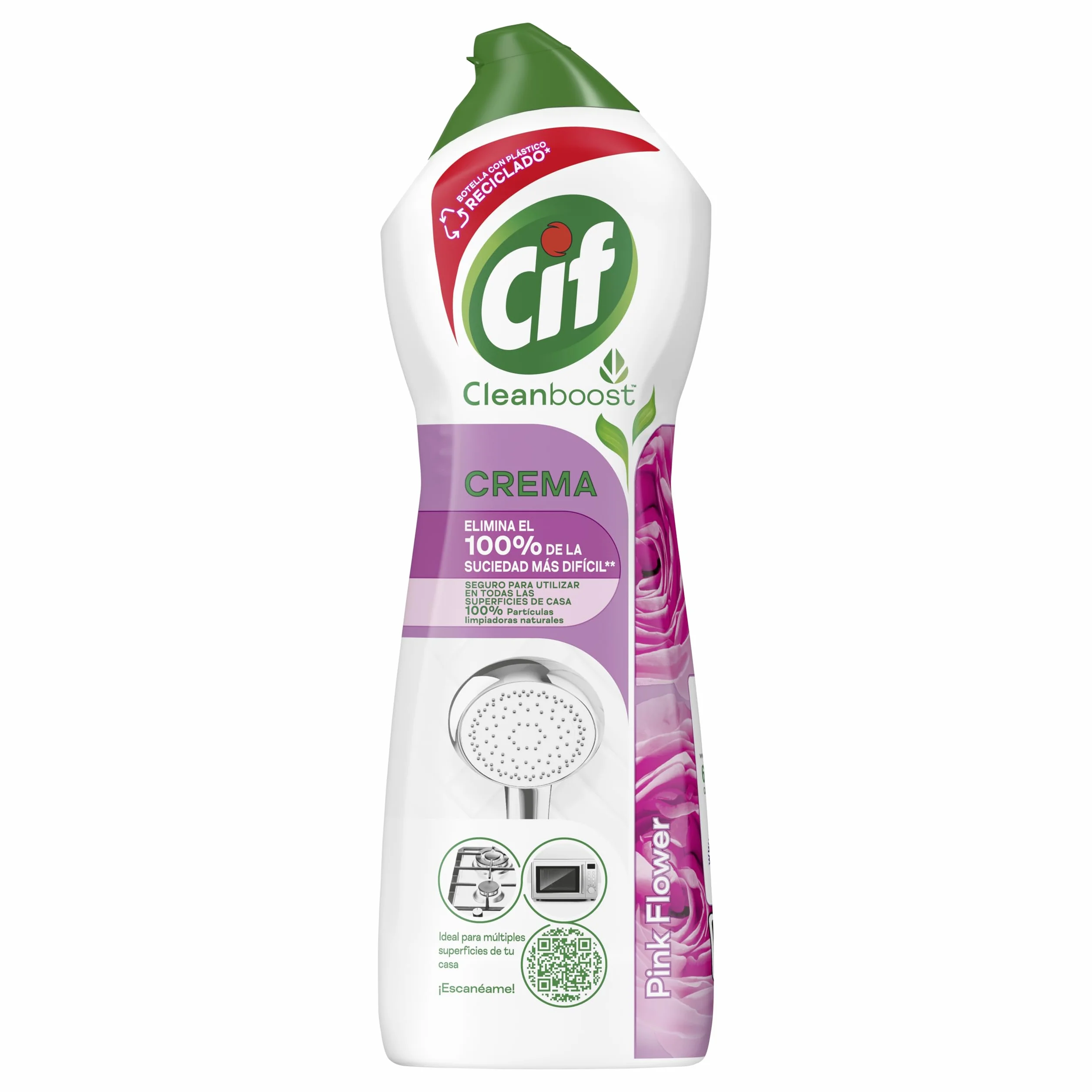 CIF Crema Limpiadora Rosa 650 ml Limpiador Multiusos Baño y Cocina Fórmula Natural
