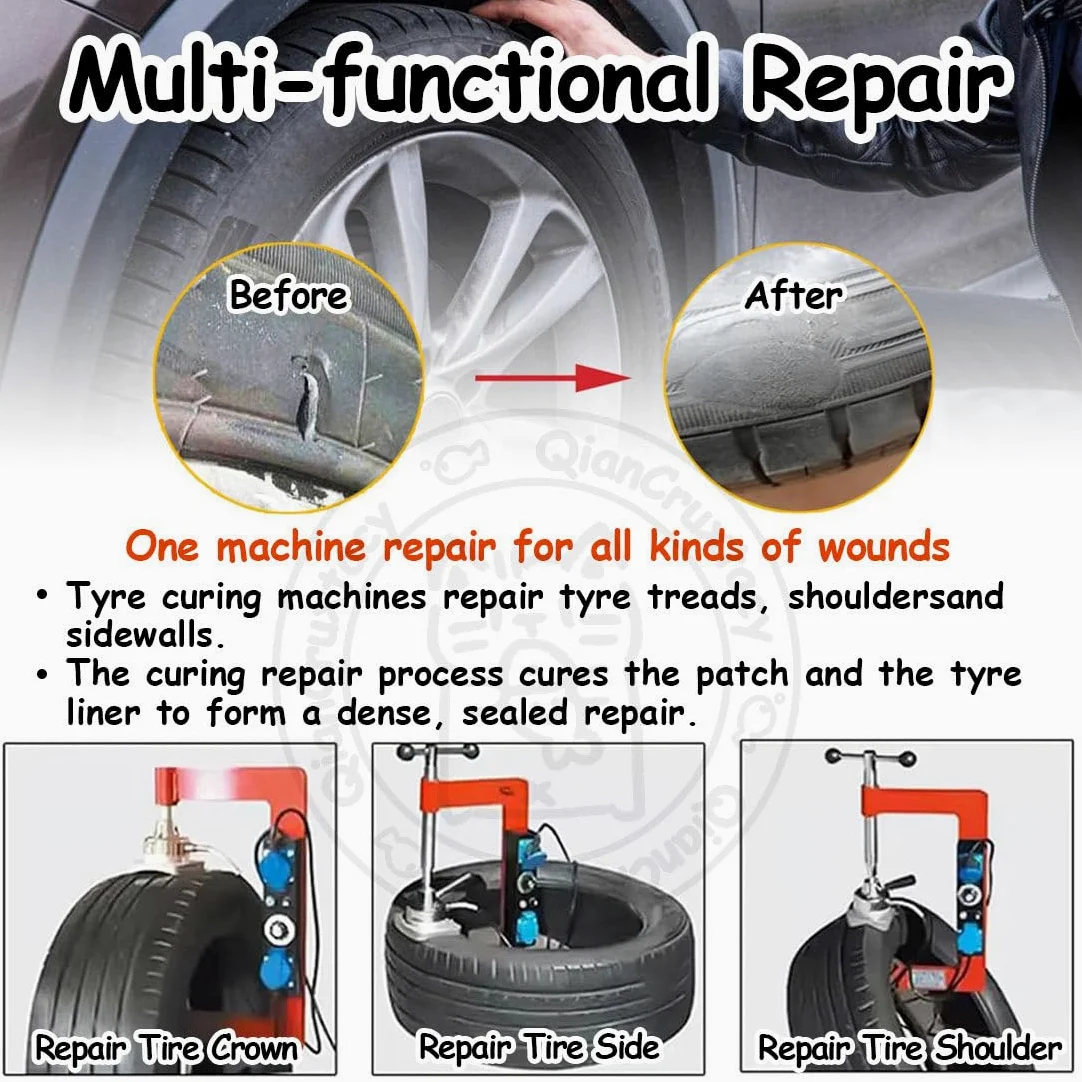 Máquina eléctrica de reparación de neumáticos con control de temperatura y temporizador para vulcanización profesional y reparaciones de parches