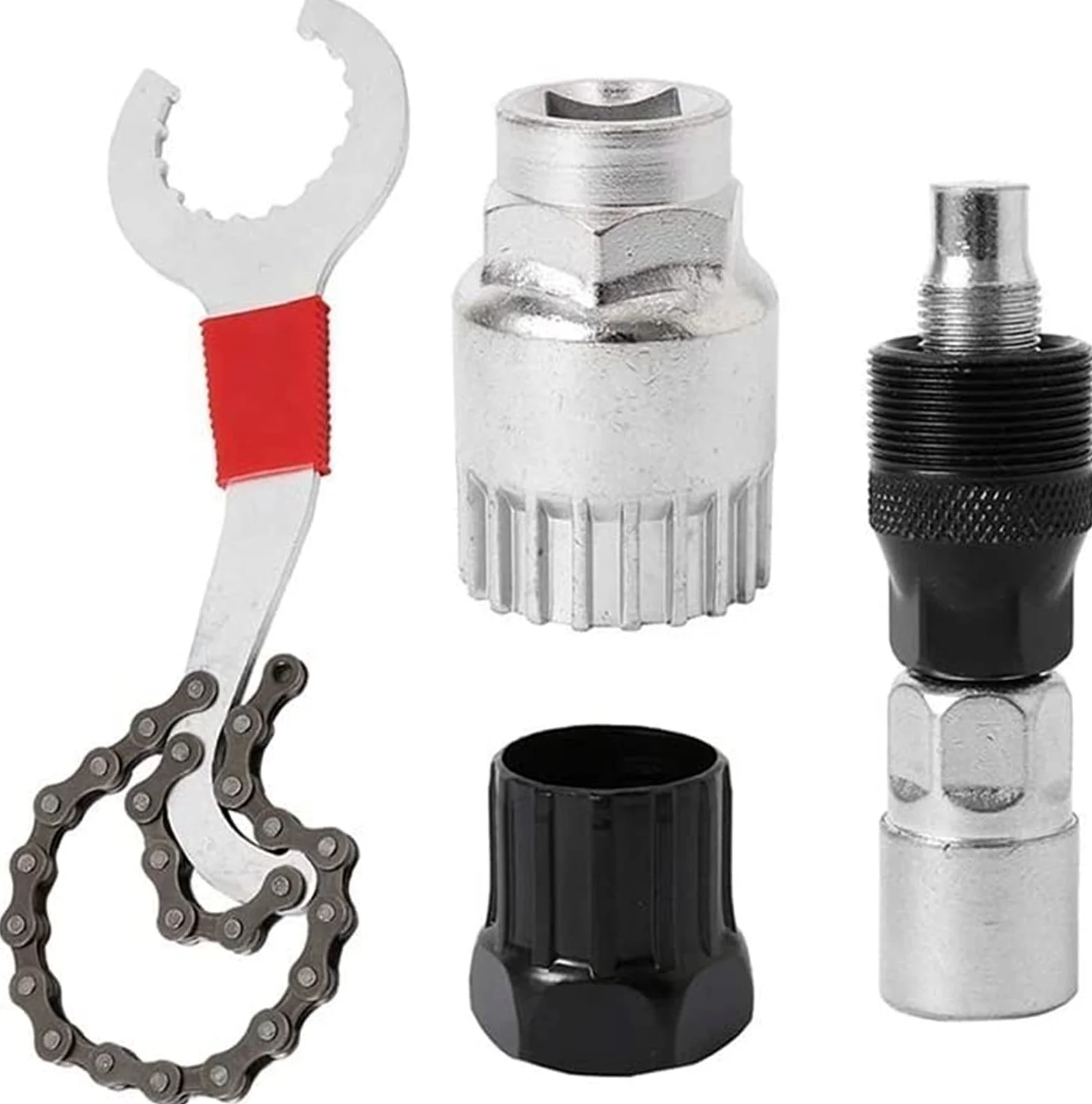Juego de 4 Herramientas de extracción de pedalier, Extractor de pedalier, Juego de Llaves, Herramienta de reparación de Bicicletas