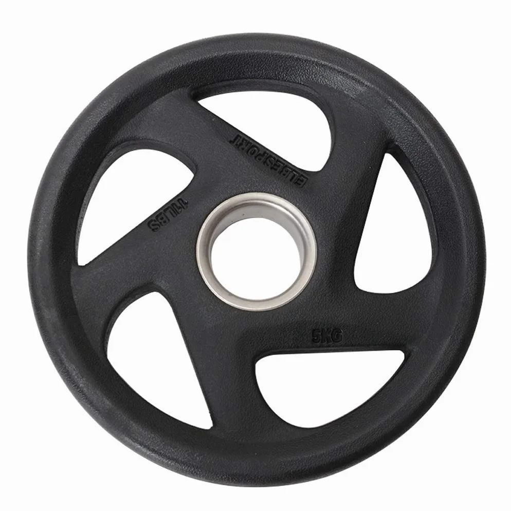 Discos de Pesas Placa de Peso Olímpico Grip Plate 2 Pulgadas de Hierro Fundido estándar 5 Grip Plate, único, Disponible en 2,5 kg / 5.5lb, 5 kg / 11 Libras, 10 kg / 22 Libras, Negro