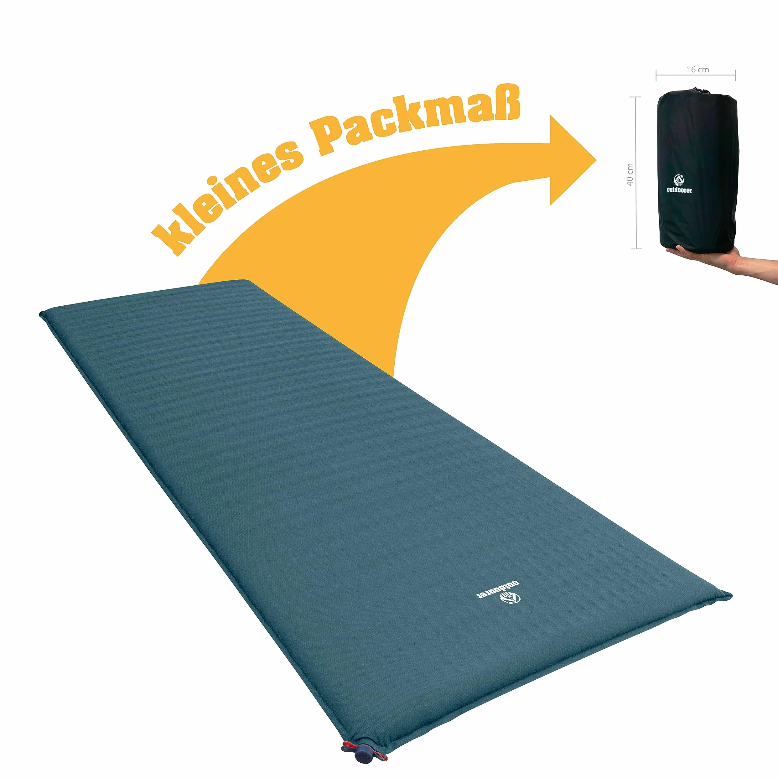 outdoorer Trek Bed 5, 5 cm colchonetas aislantes autoinflables, Grande, Extra Ancho, de Largo & Ligero