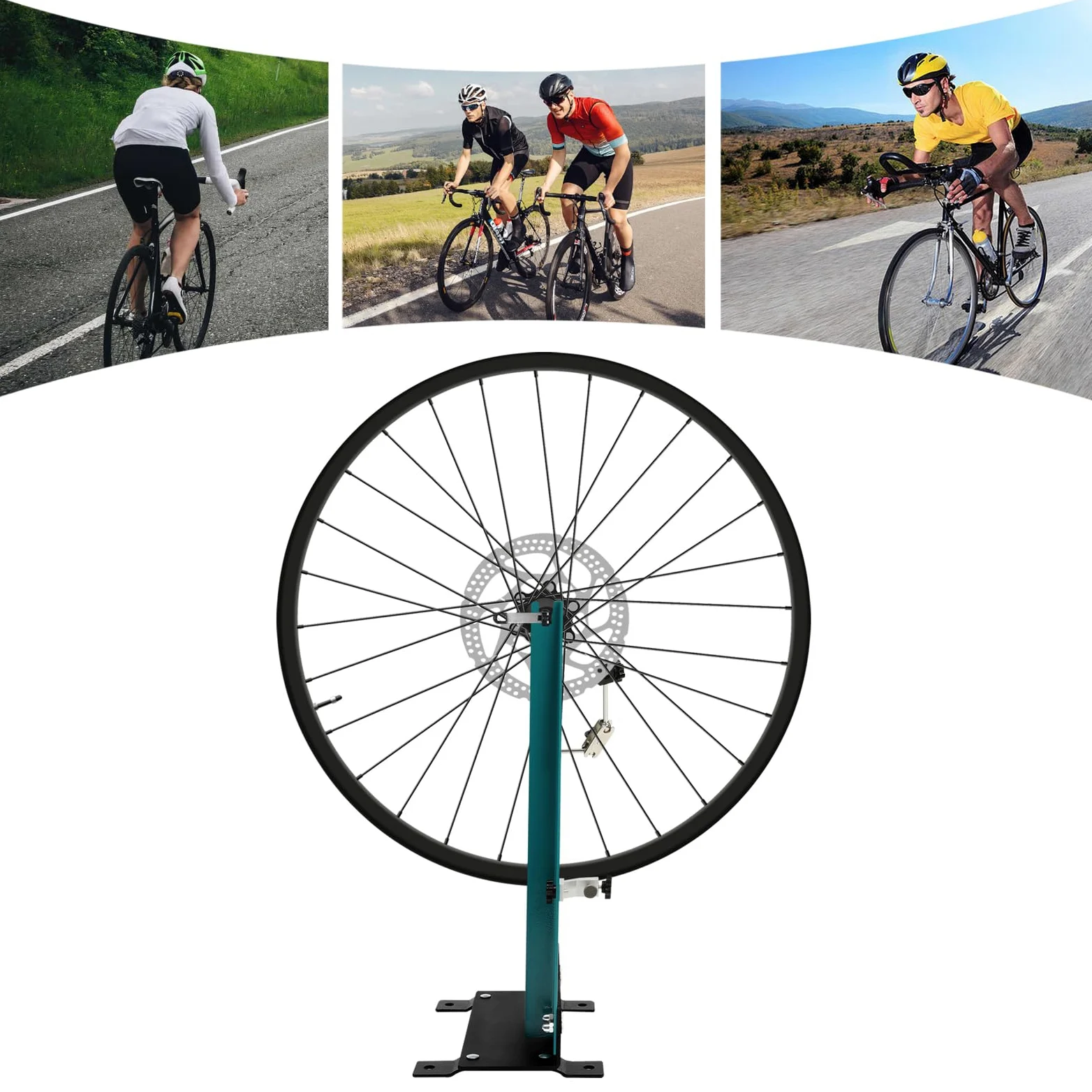 Soporte profesional para ruedas de bicicleta con herramienta de alineación multifunción extraíble para mantenimiento de llantas de bicicleta de carretera y MTB