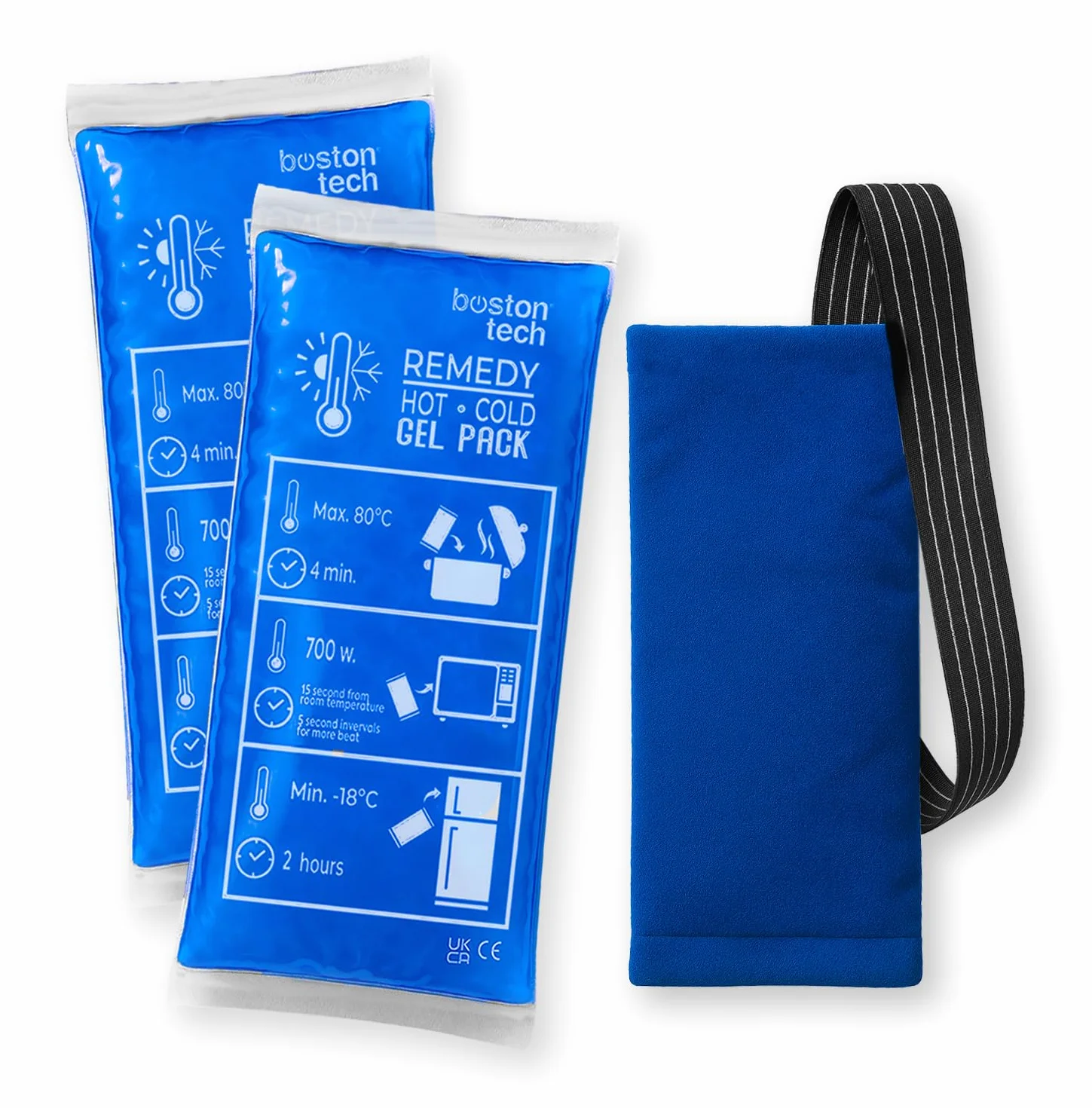 Boston Tech REMEDY Bolsa de Gel Frío y Calor con funda multiposición Pack de 2