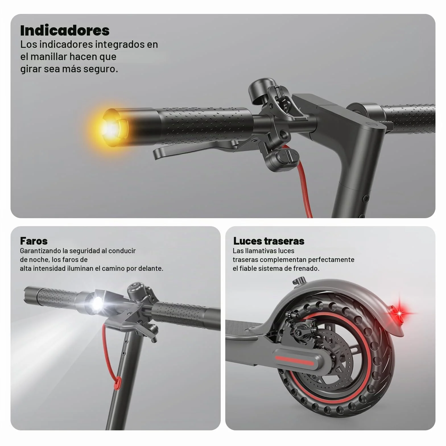 Patinete electrico, Motor de 350W, 25 KM/H, Alcance de 30 km, Patinete electrico Adultos, Plegable, neumáticos de 8,5", Pantalla LED y aplicación, Freno de Tambor.