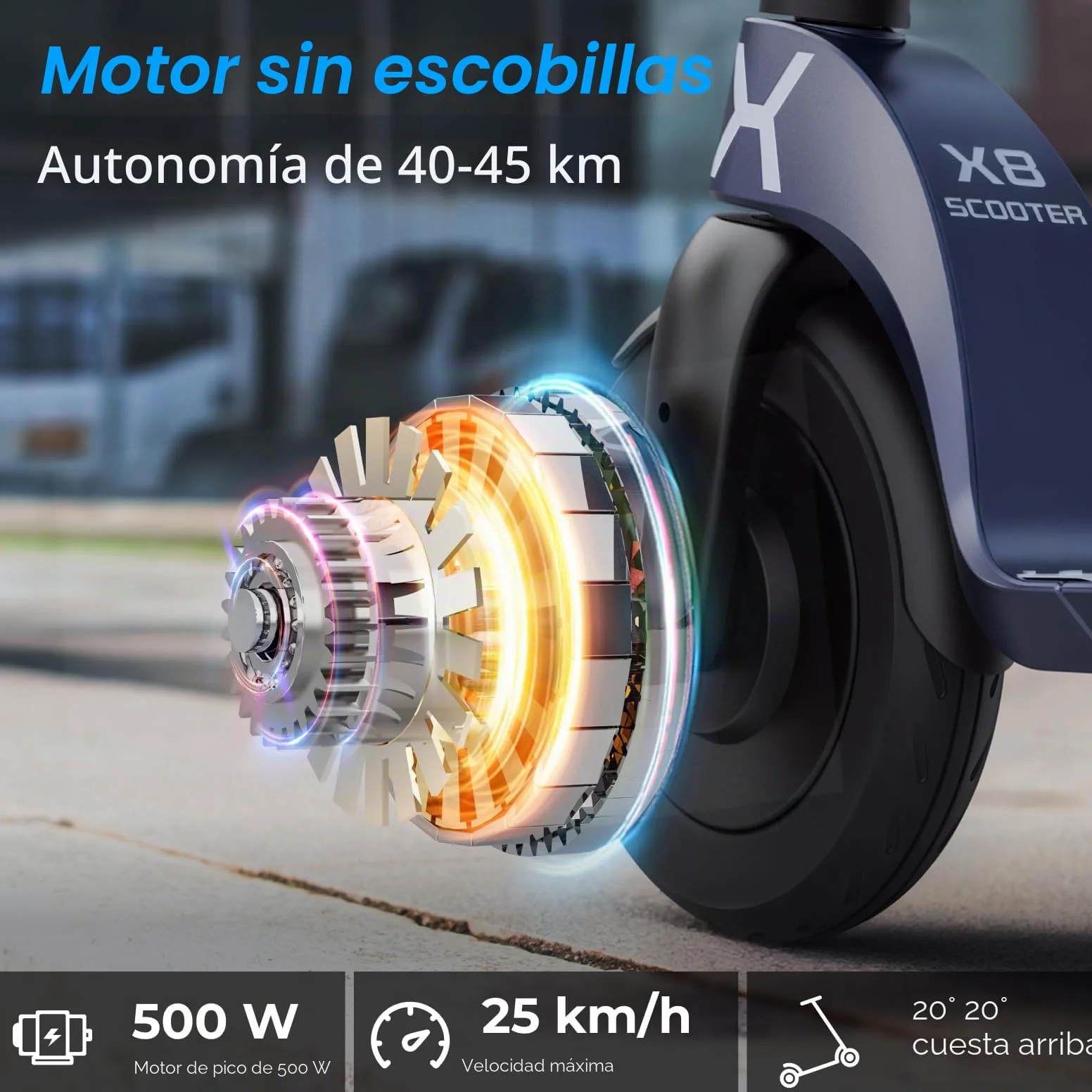 HX X6 Patinete Eléctrico Adultos 4 Pliegues para Mochila,El Portátil de los trotinete electrica Urbanos, Motor 350W & Batería Extraíble, Autonomía 20-40km,Pantalla Digital, aplicación