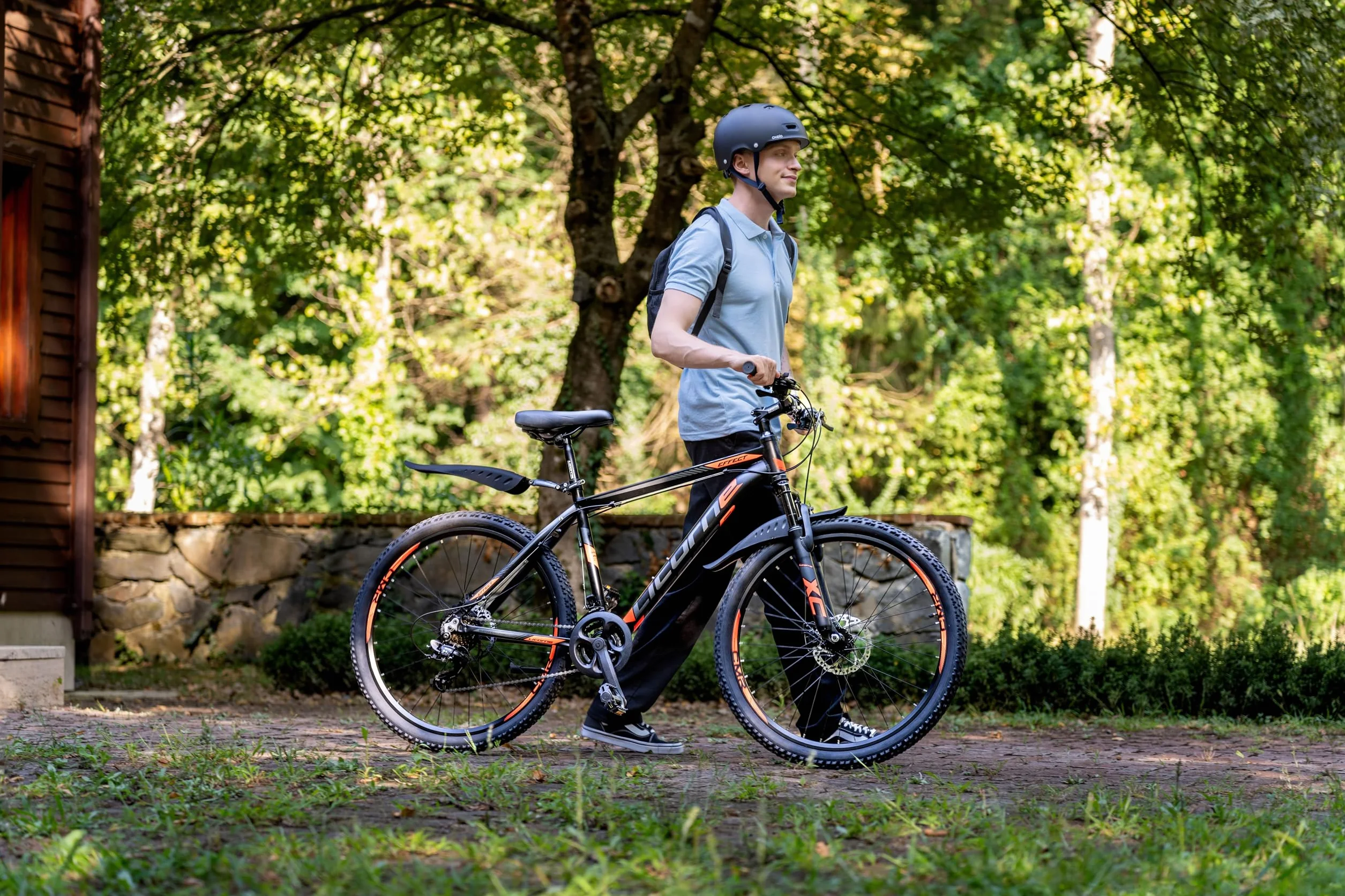 Licorne Bike Bicicleta de montaña prémium para niños, niñas, Hombres y Mujeres, Cambio de 21 velocidades, para Hombre, Effect, Niñas, Negro/Naranja (2 Frenos de Disco) 26"