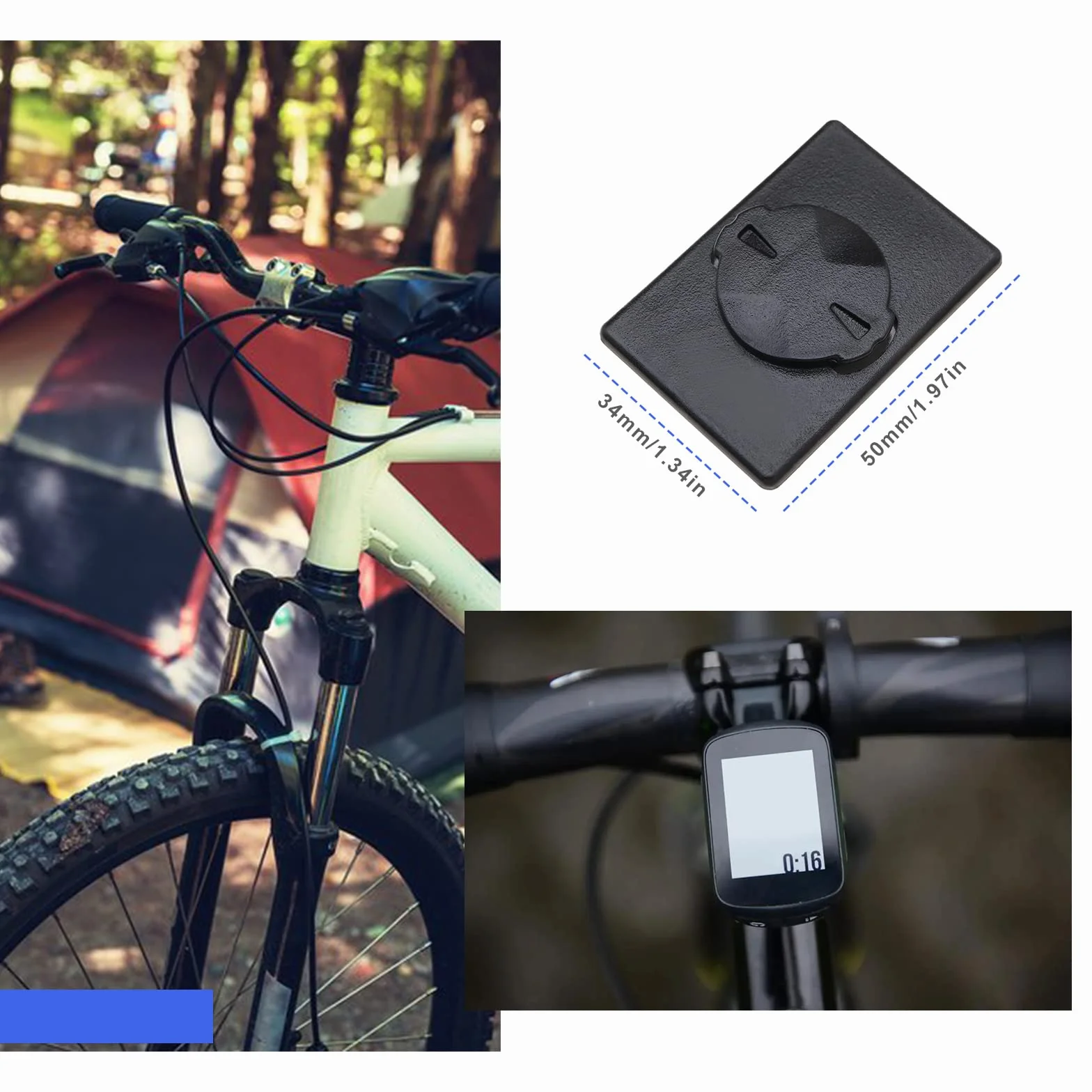 2 Uds. Adaptador Adhesivo para Teléfono Pegatina Autoadhesiva para Bicicleta Almohadilla Adhesiva para Ordenador Compatible con Ordenadores Garmin Edge