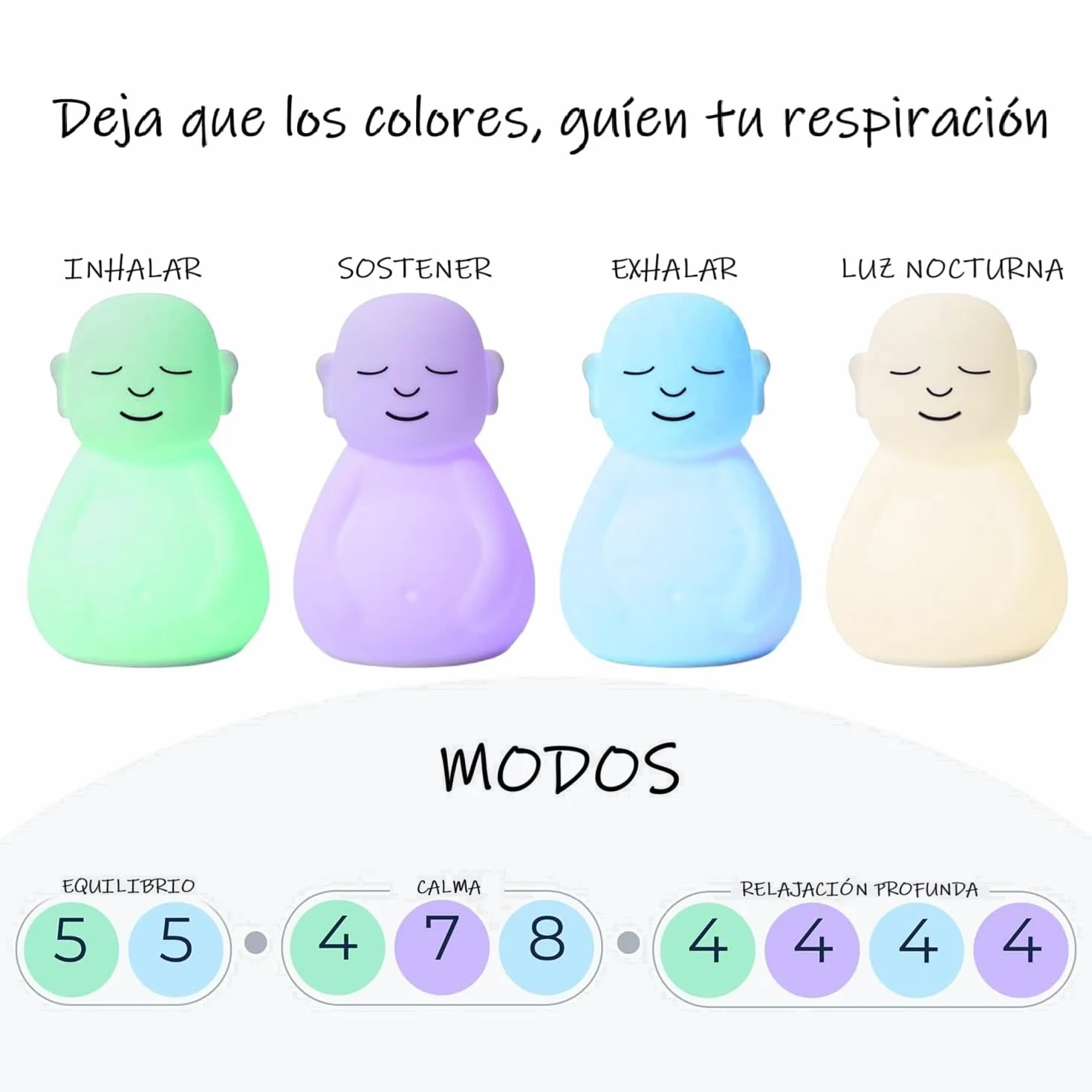Lámpara Anti-estrés Zen para Meditación y Relax con Atención Plena (Blanco) - Alivia Estrés y Ansiedad