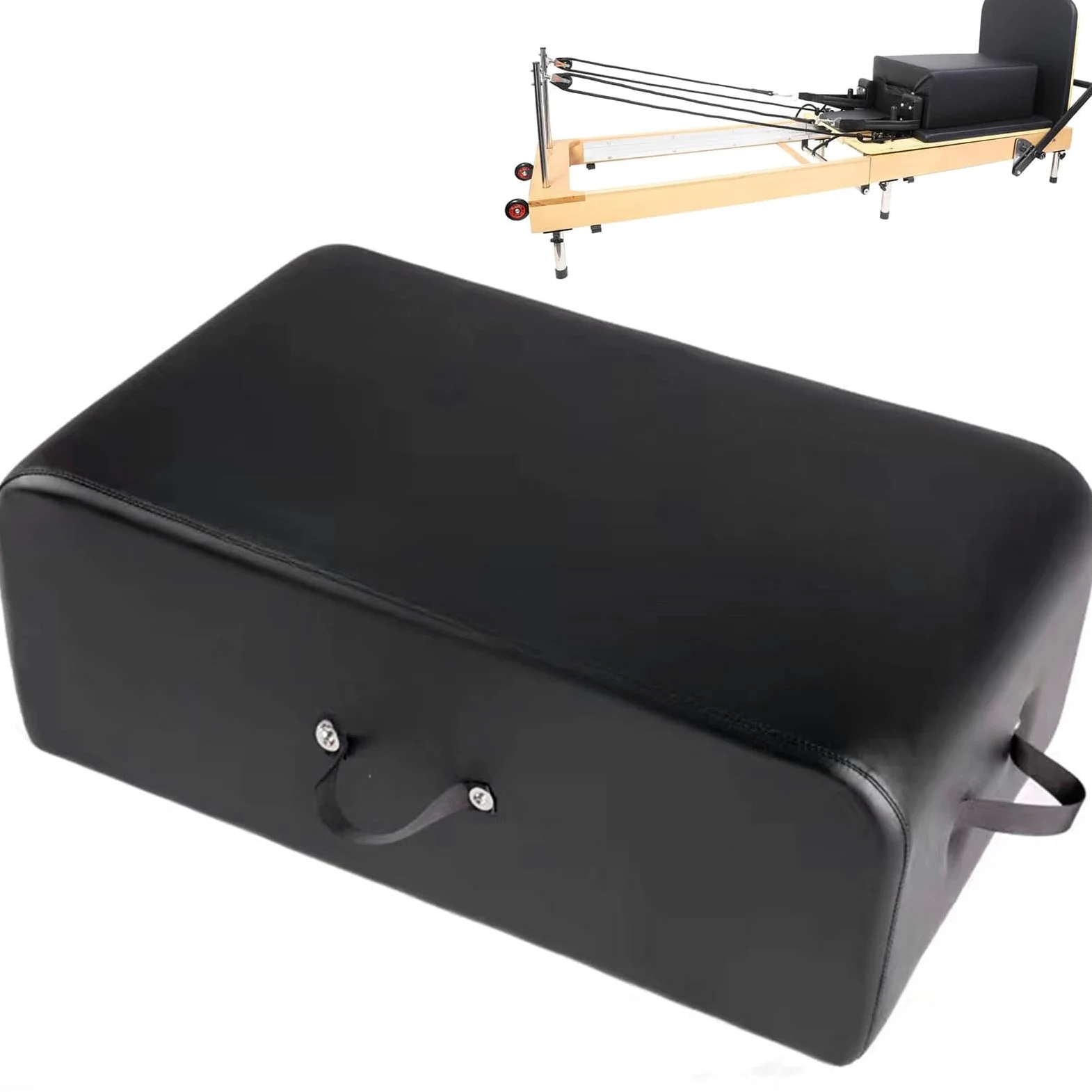 UYSELA Caja de Asiento Reformador de Pilates, Accesorio Reformador de Pilates para Ejercicios, Accesorio Reformador para Ejercicios Que Avanzan el Rango de Movimiento,Black