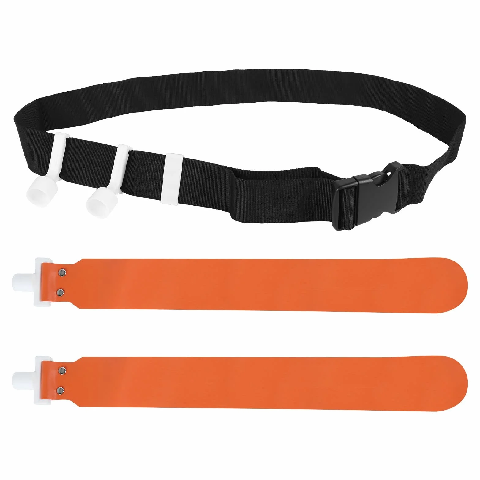 DONGKER Juego de banderas y cinturones, banderas de fútbol, cinturón de fútbol de PVC, 2 banderas, hebilla de liberación para equipos de entrenamiento juvenil y adulto, naranja, 1