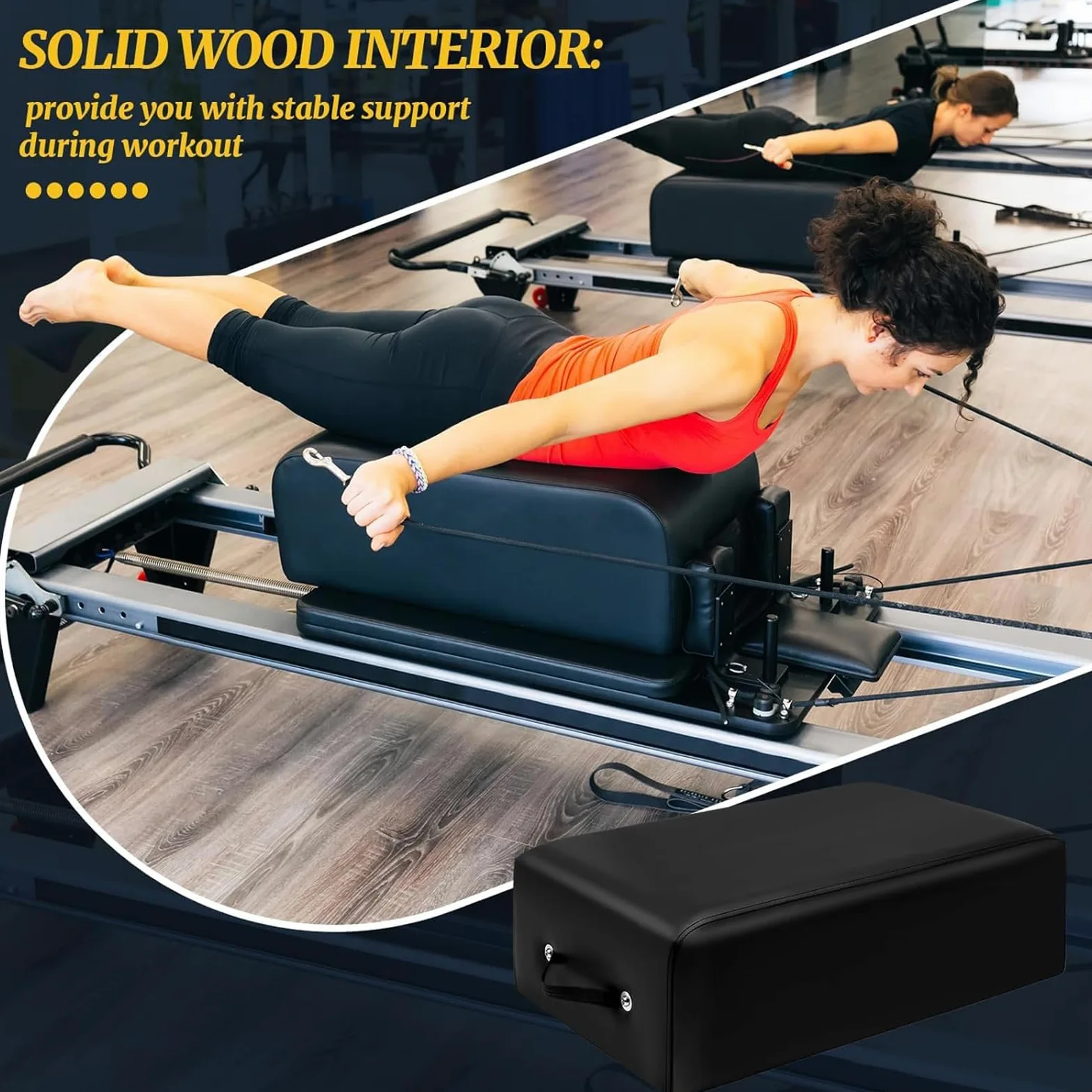 Accesorio reformador de pilates - Caja de asiento para un mayor rango de movimiento, flexibilidad y entrenamiento de fuerza
