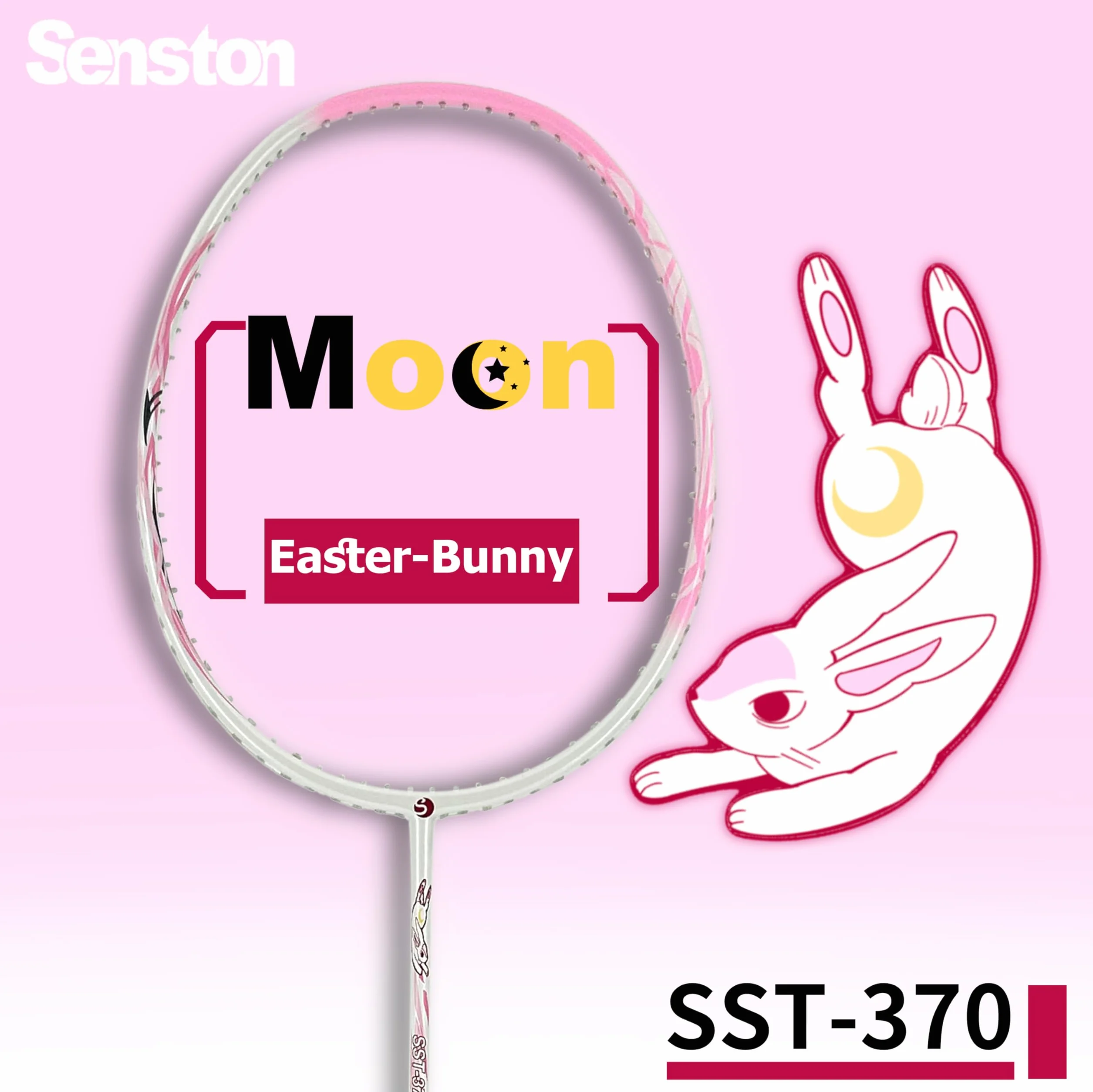 Senston Raqueta de bádminton Ligera 100% Carbono con Agarre y Bolsa