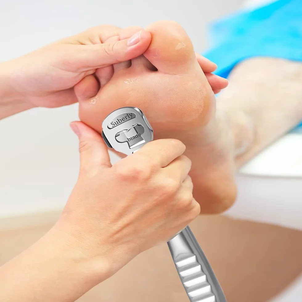 Rallador de Pie Pedicura, Kit Profesional con 10 Cuchillas de Acero Inoxidable