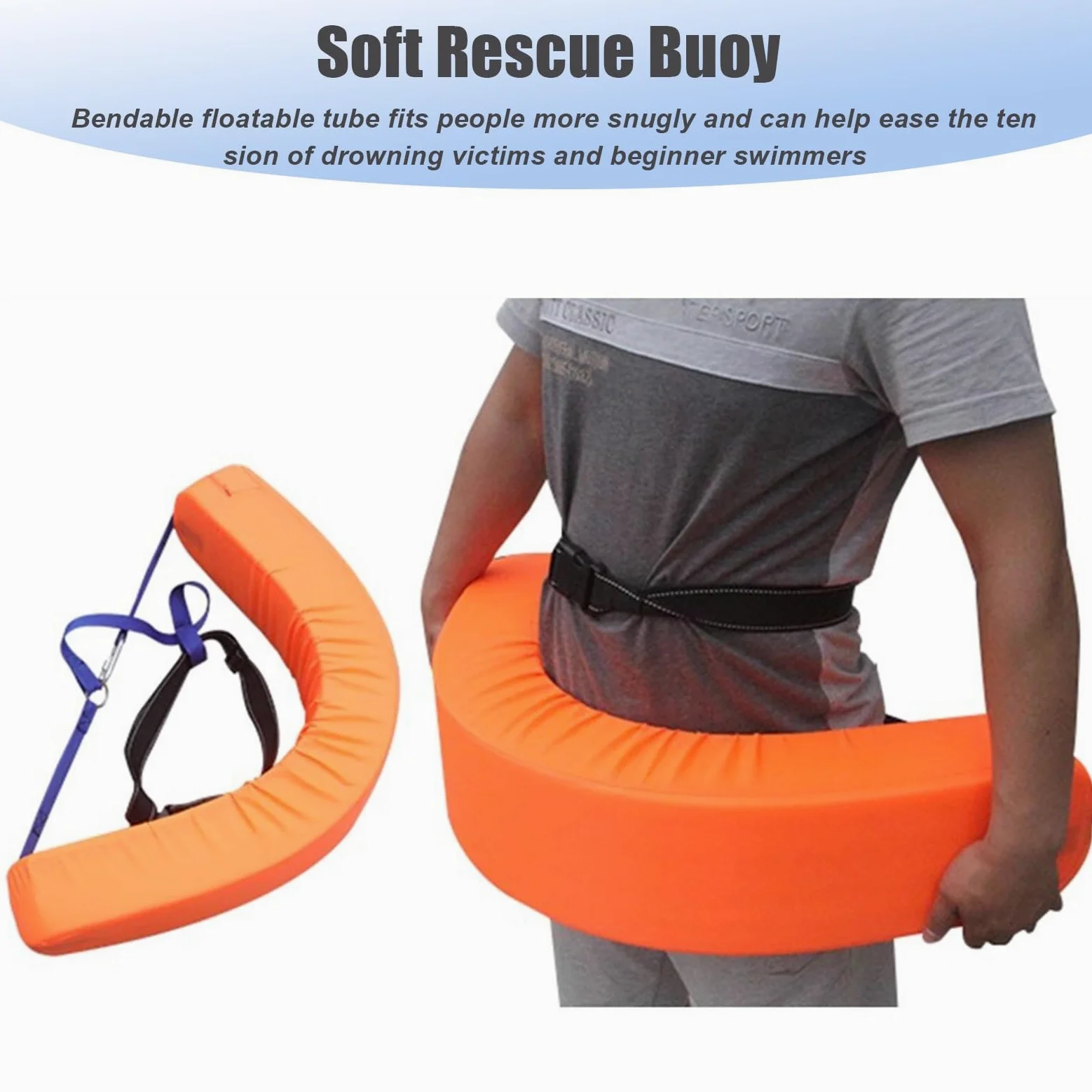 Paquete de 2 tubos de rescate salvavidas para adultos, equipo de seguridad de piscina con silbato, 48.4 x 5.9 pulgadas para rescate acuático al aire libre
