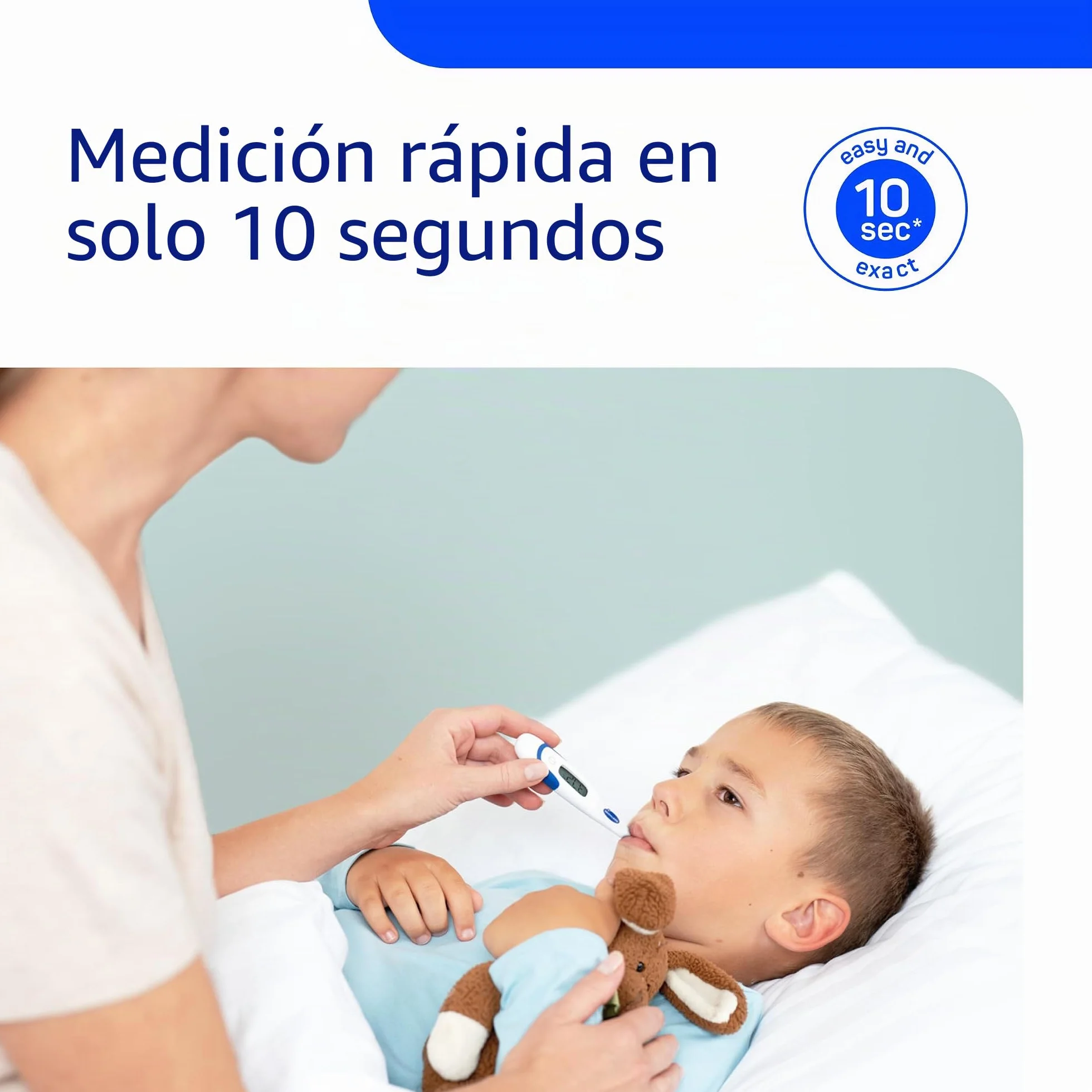 Thermoval Rapid Termómetro médico electrónico para medir temperatura niños bebés adultos