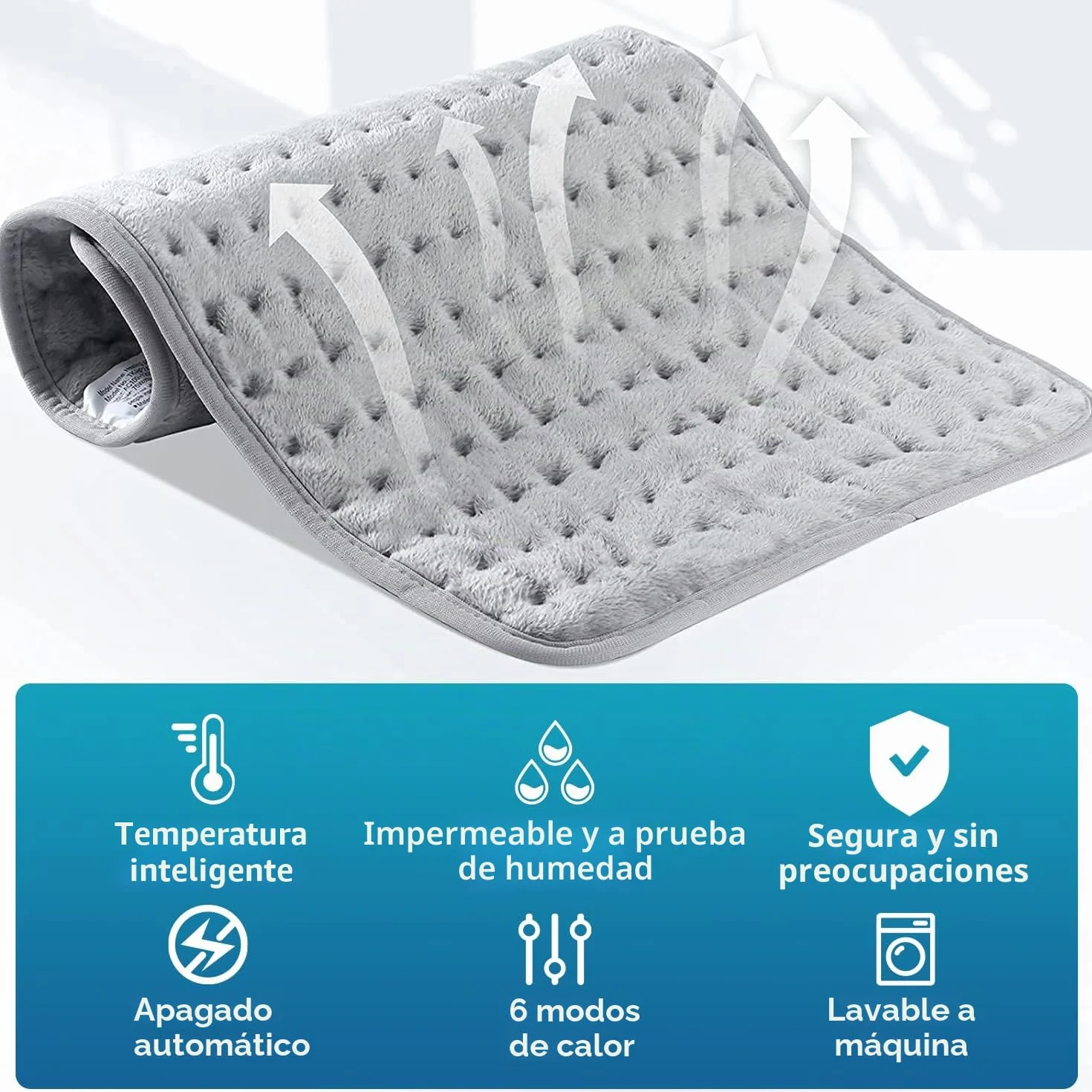Cuplu 76x40 cm Extra Grande Mantas Termica Eléctrica - Manta Electrica Lumbar con Función de Apagado Automático, Calefacción Rápida - Almohadilla Eléctrica para Lumbares, Espalda, Hombros, Abdome