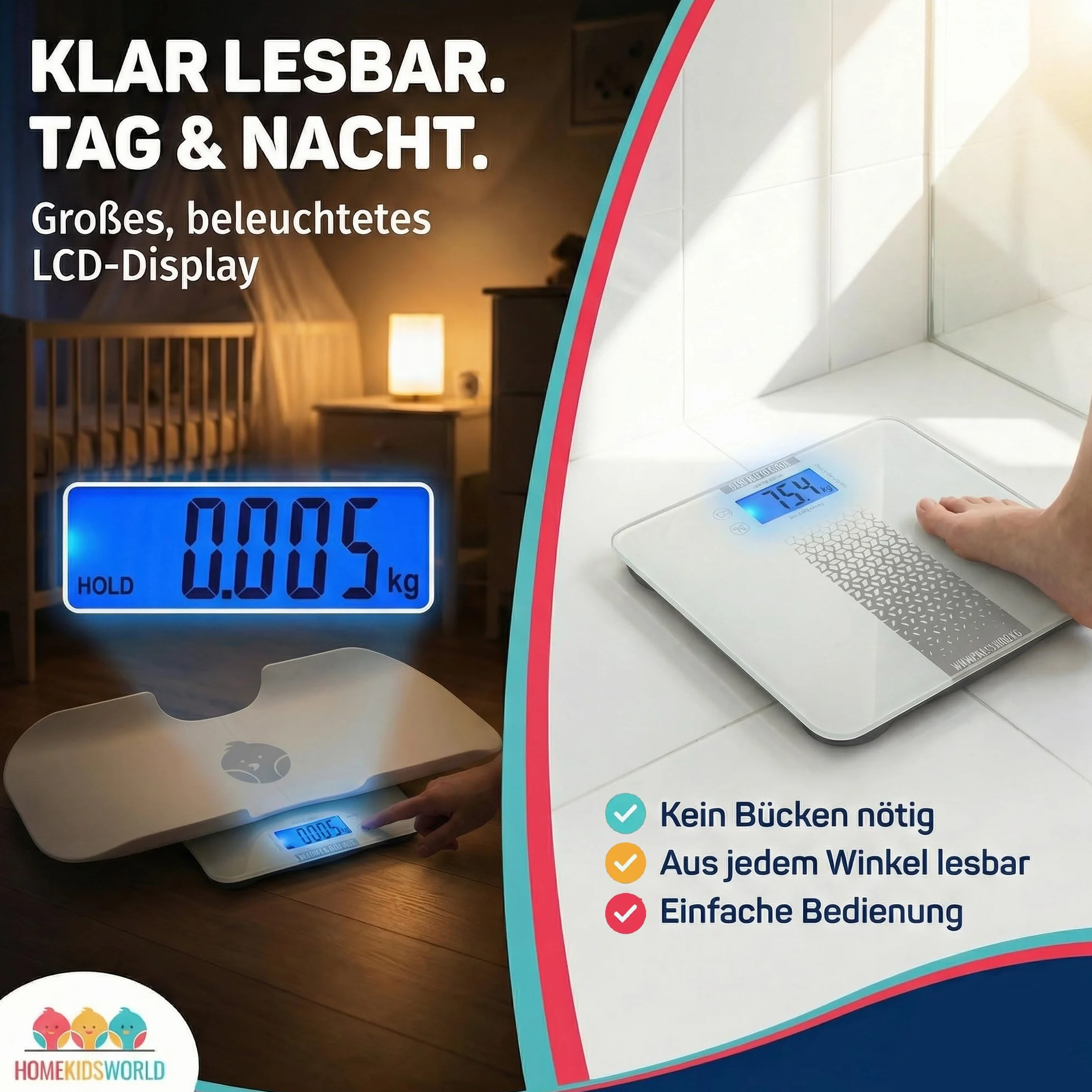 Báscula combinada para bebés y adultos HomeKidsWorld, digital 0-180 kg precisión 5 g