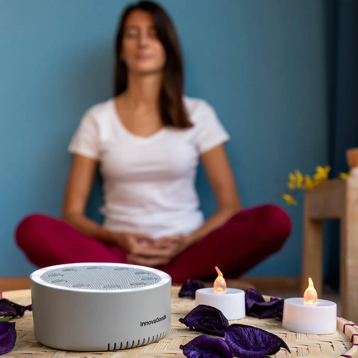 InnovaGoods® Máquina de Relajación con Luz y Sonido, 2 Modos Iluminación, 6 Sonidos, Apagado Automático