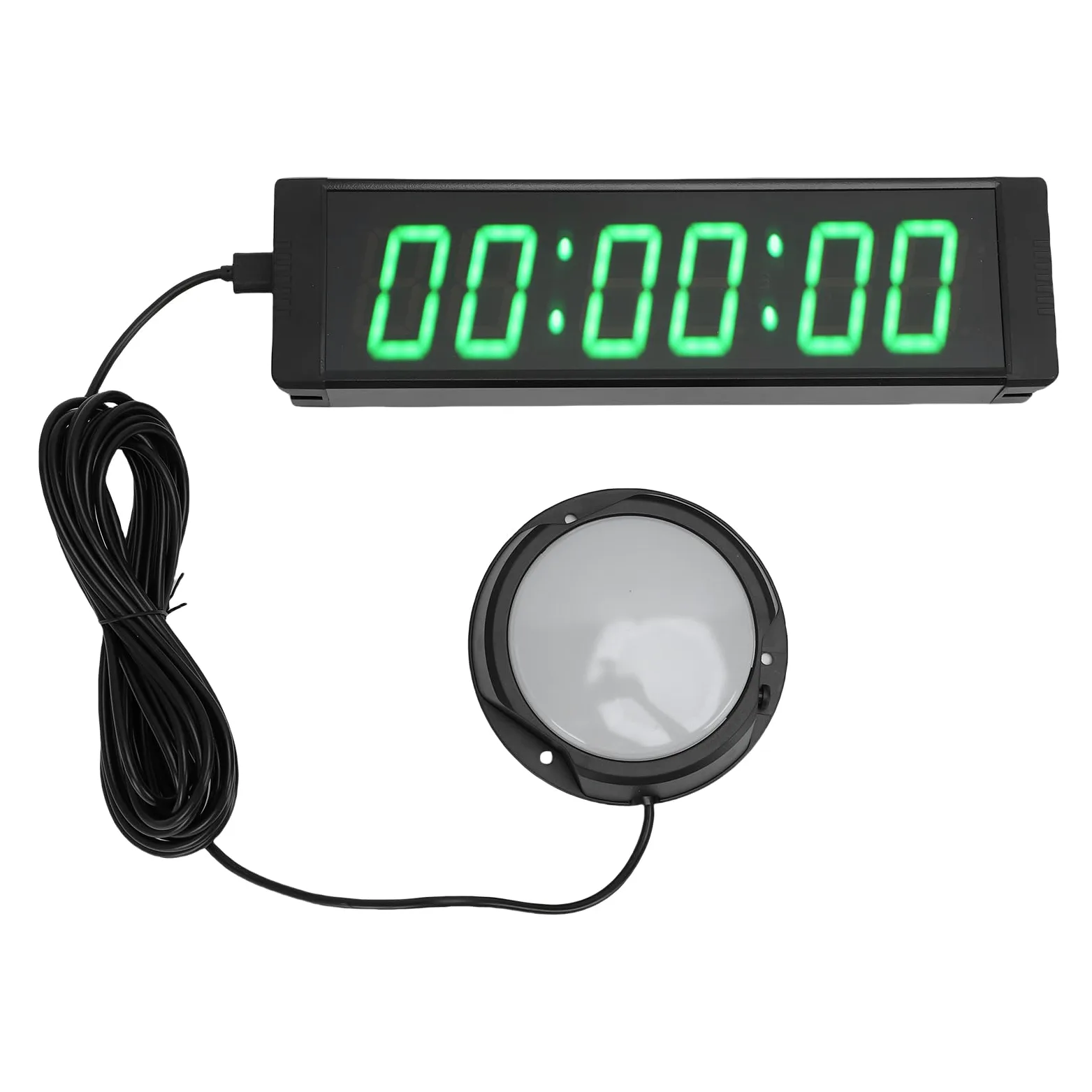 Focket Temporizador de, 6 Dígitos, Pantalla LED Verde de 1,5 Pulgadas, Cronómetro, Temporizador de Cuenta Regresiva Multifunción con Control Remoto y Botón con Cable para Eventos, Reuniones