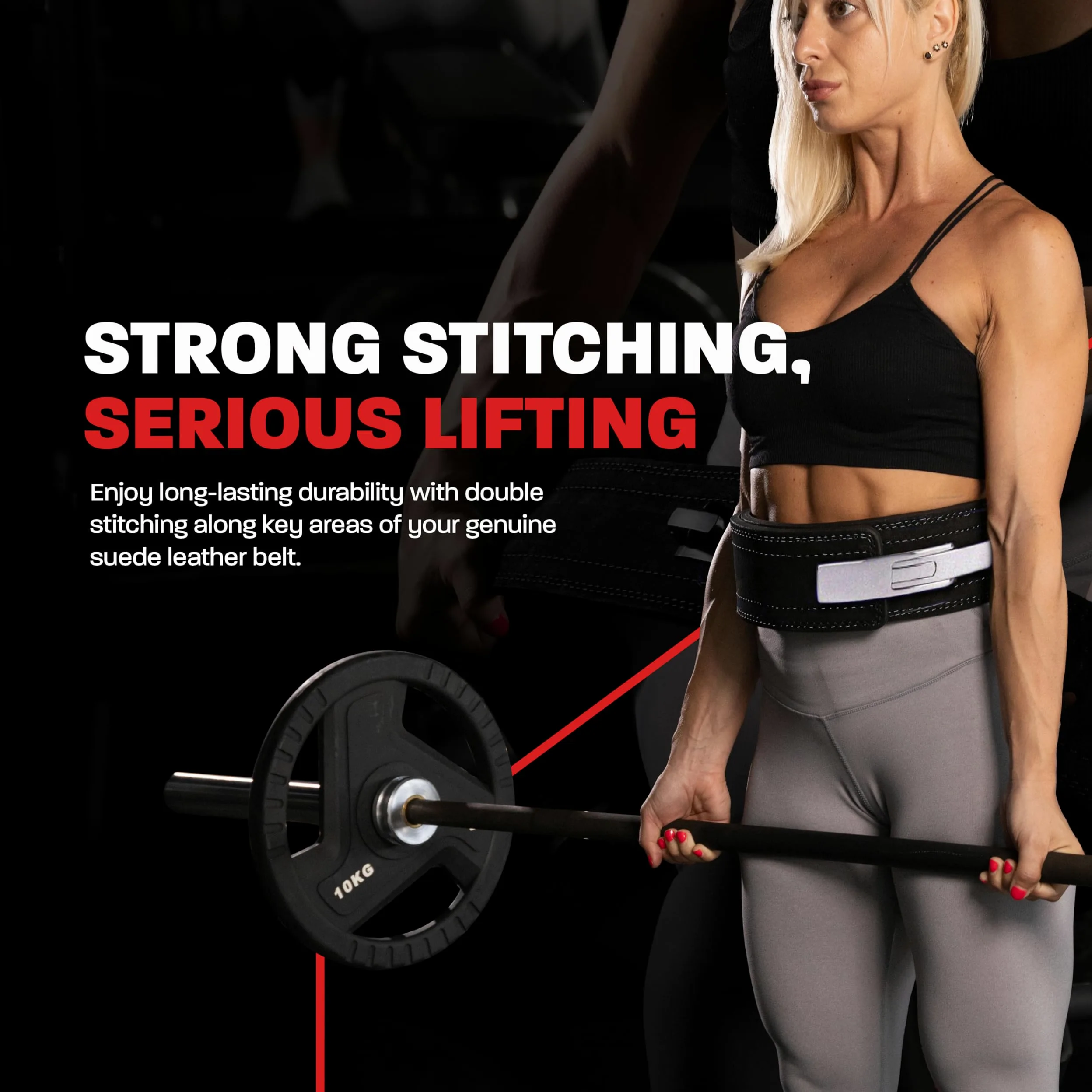 Hawk Sports - Cinturón de levantamiento de pesas para hombre y mujer, 10 mm, con hebilla Strongman