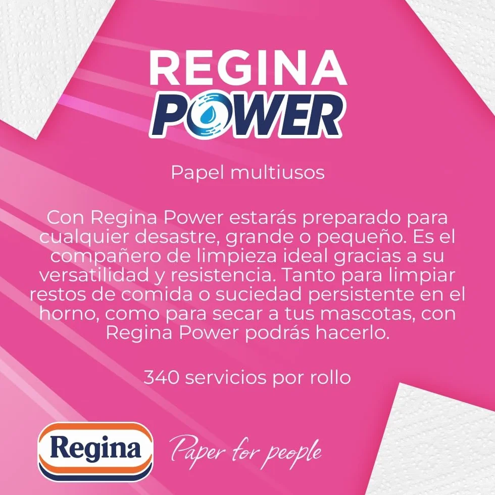 Regina Power Papel de Cocina 1 Rollo 340 Hojas 2 Capas FSC
