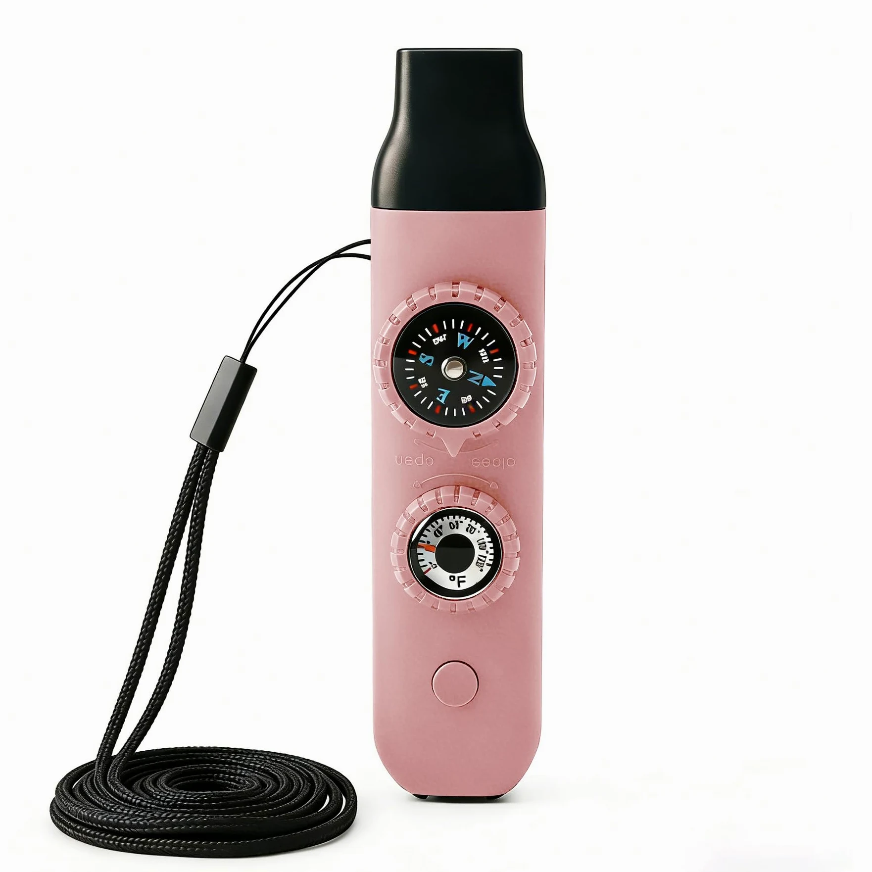 Silbato de emergencia multifuncional de supervivencia para niños con brújula, senderismo, supervivencia, termómetro y cordón para el cuello, equipo de seguridad de emergencia para senderismo, camping