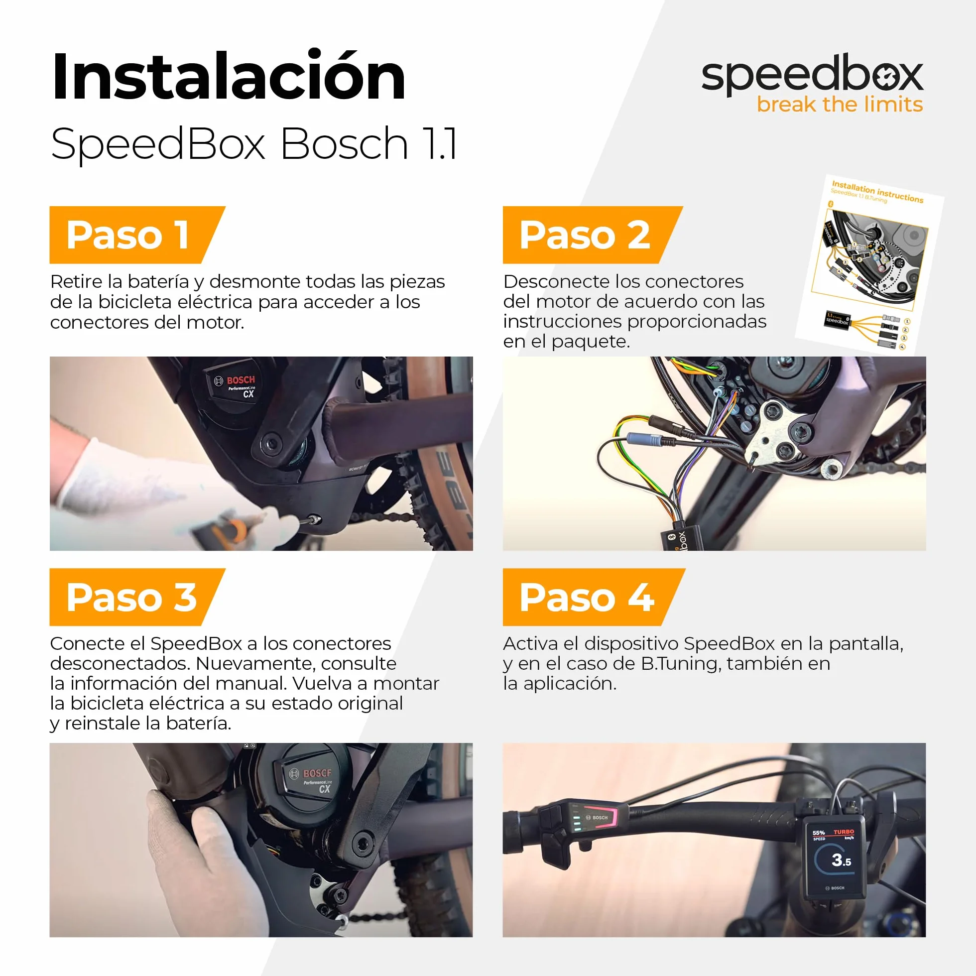 SpeedBox 1.1 Compatible con Bosch (Smart System) / Chip de Tuning Premium para Bicicletas eléctricas con Motores Bosch con Smart System