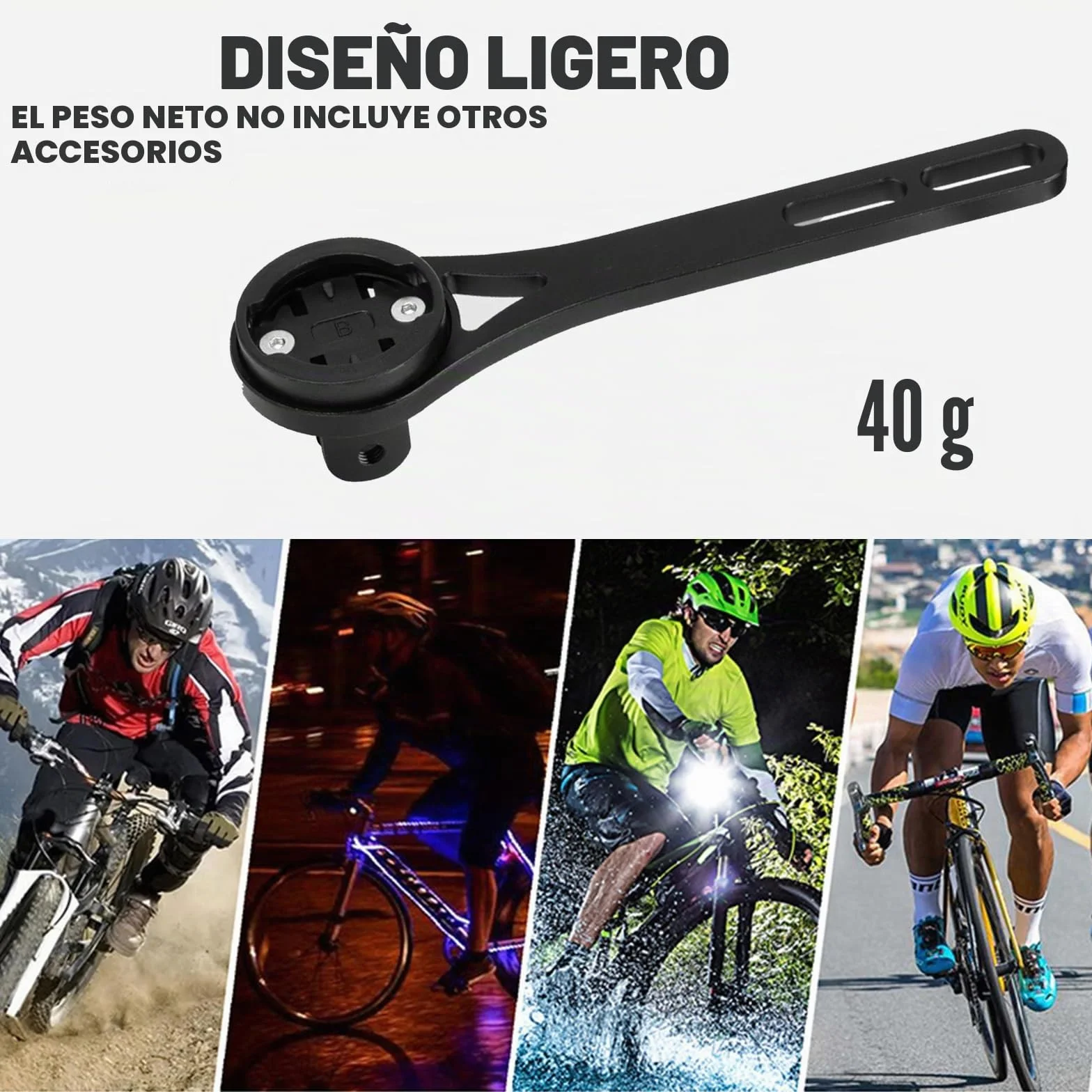 Soporte integrado para ordenador de bicicleta, soporte de bicicleta de aleación de aluminio con salida frontal, soportes para Wahoo, Garmin, Bryton, GIT, cámaras de acción y luz
