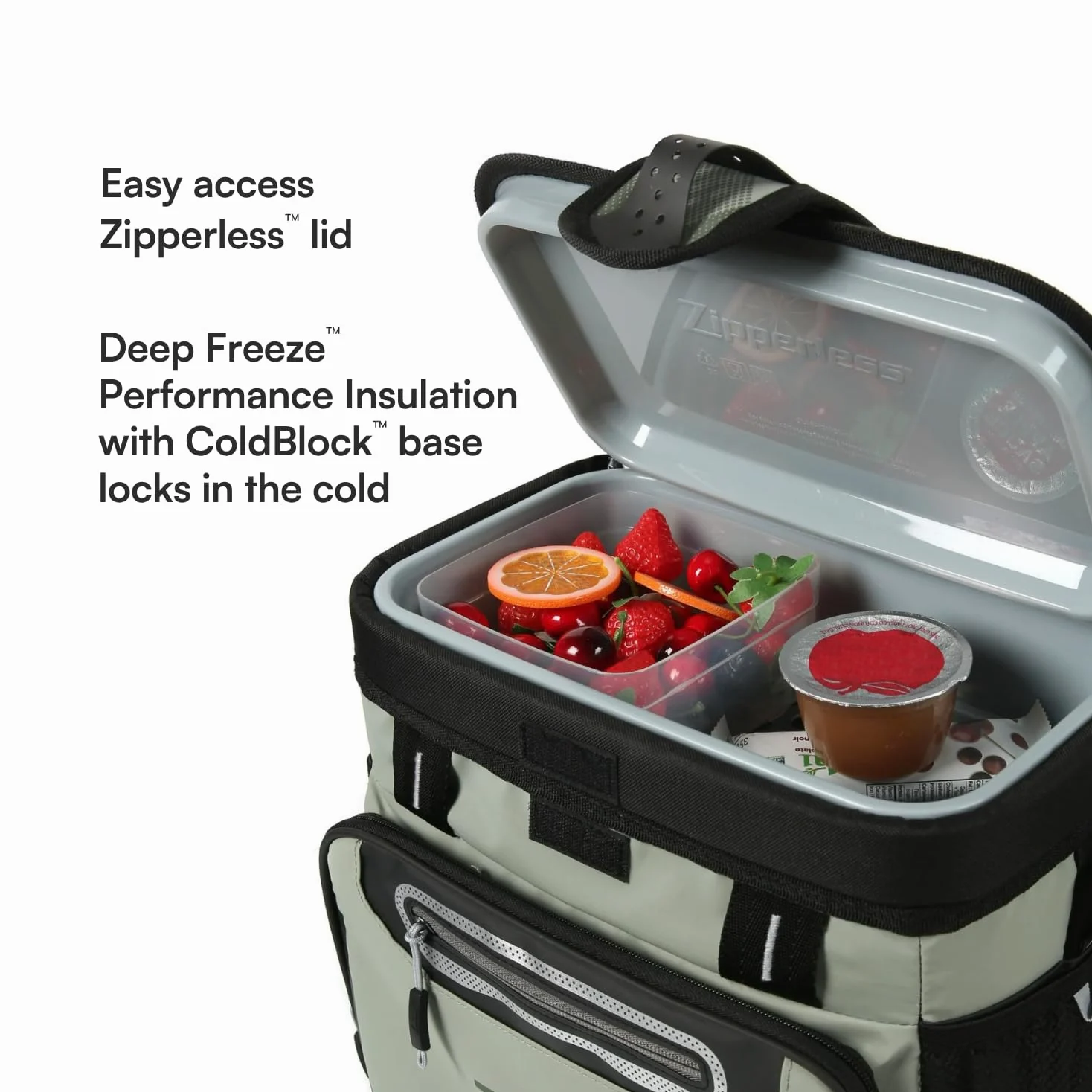 Titan de Arctic Zone Nevera sin Cremallera para 16 latas con Forro rígido, Alga Marina | Hielera de lados suaves con forro HardBody y SmartShelf, bolsa aislada con correa de hombro para almuerzo y viajes
