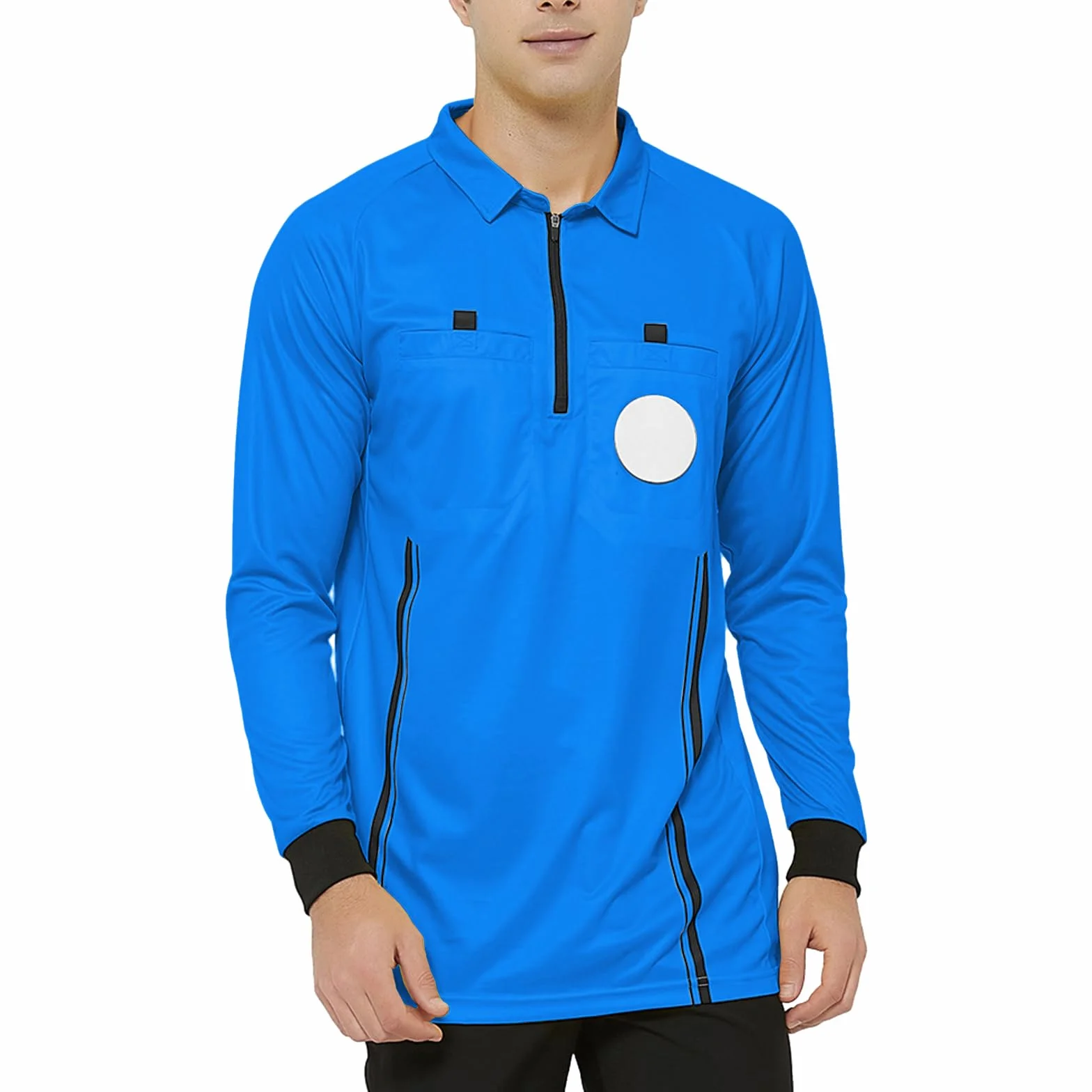 TopTie Camiseta Oficial de árbitro de fútbol de Manga Larga Hombre, Uniforme Profesional de USSF