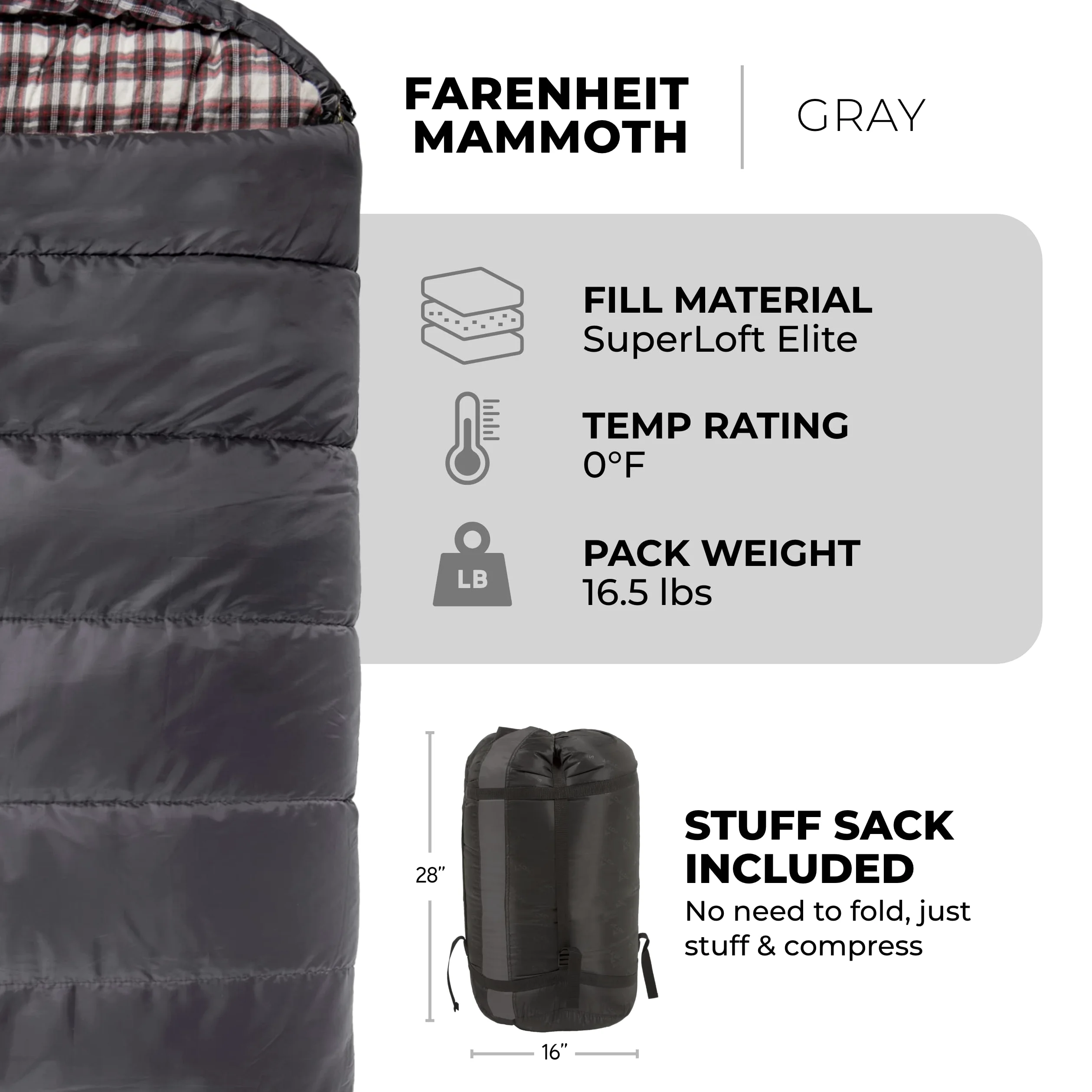 Teton Deportes Fahrenheit Mammoth Doble Saco de Dormir