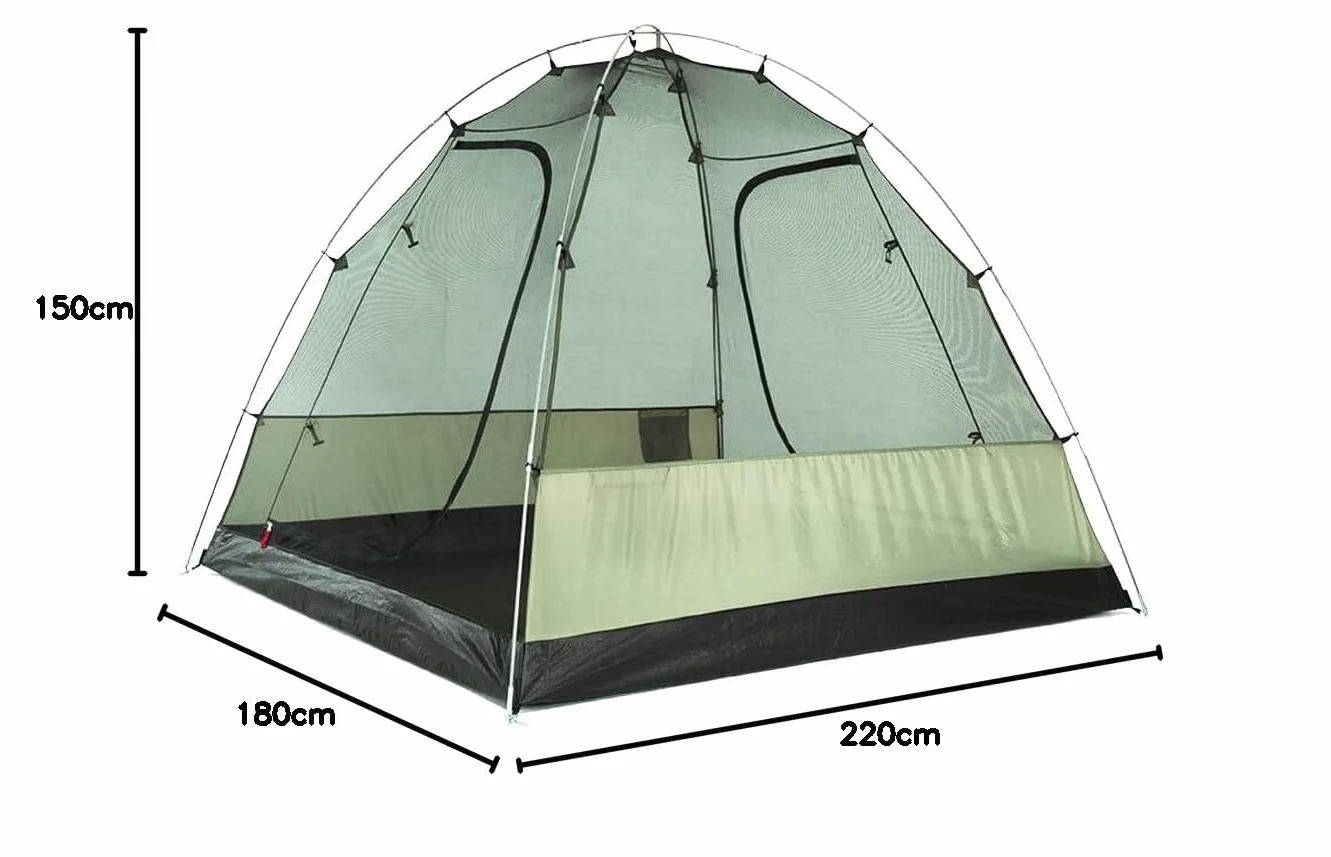 Oztrail Tasman 4V Plus Dome Tent Camping Outdoor 4 Person Shelter (Standard) | Material: Polyester | Camping & Hiking | Front Vestibule | Light Attachment Point | Silver Coated UVTex 2000