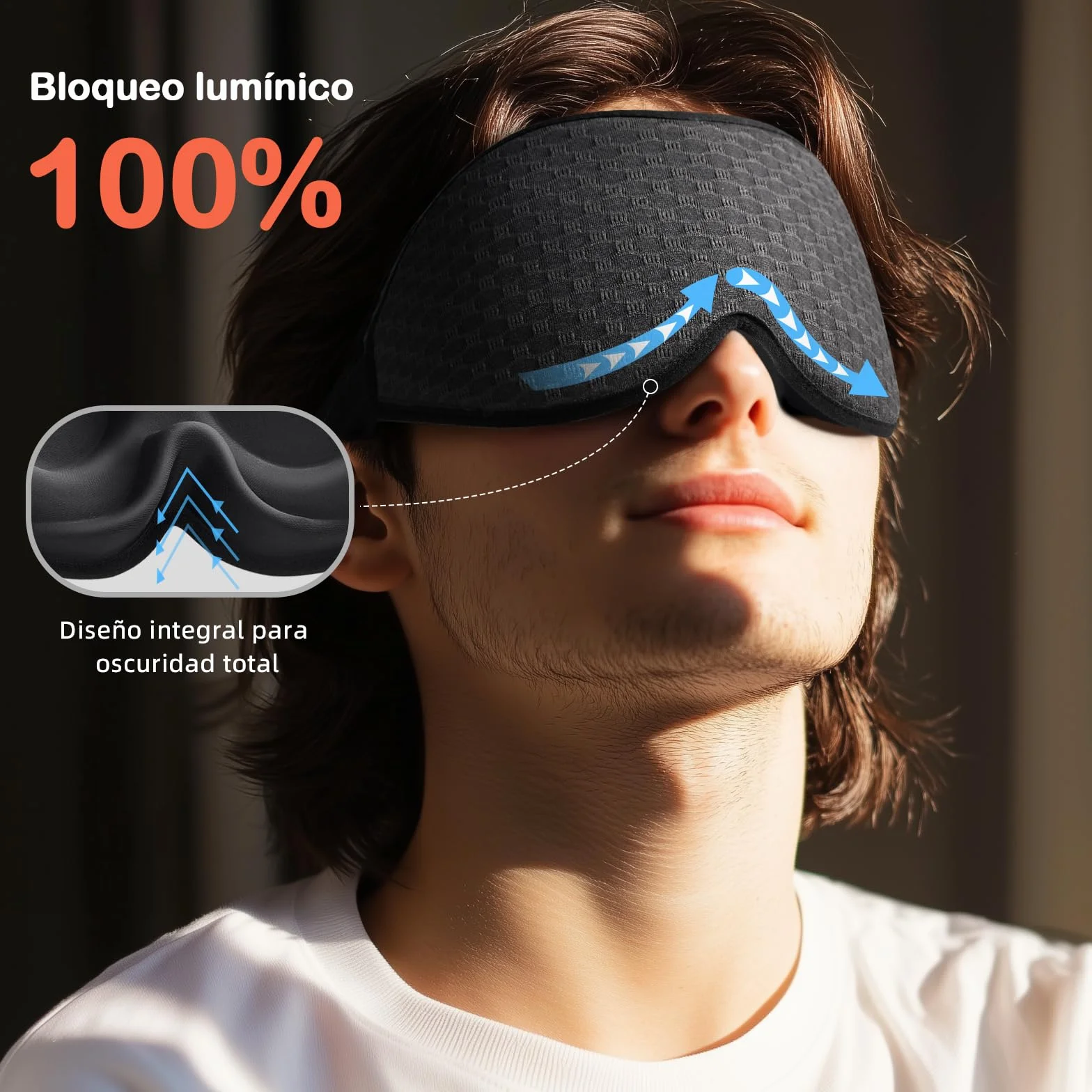 INNELO Máscara de Dormir 3D Antifaz Bloqueo de Luz 100% para Viajes, Negro