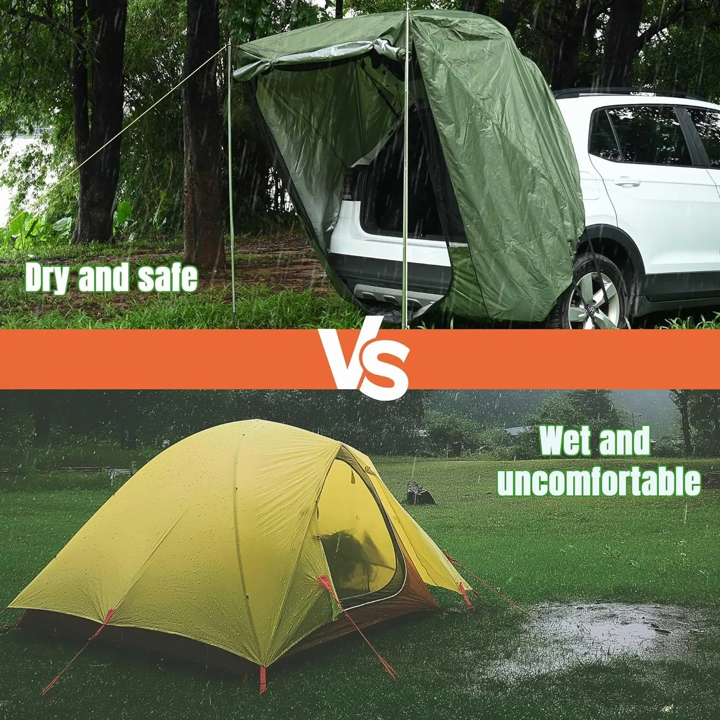 Tienda Trasera de Gran Capacidad para MPV - Toldo Campaña Impermeable con Barra de Soporte Integrada - Compatible con Adaptado a Peugeot Partner, Citroën Berlingo, Ford Tourneo