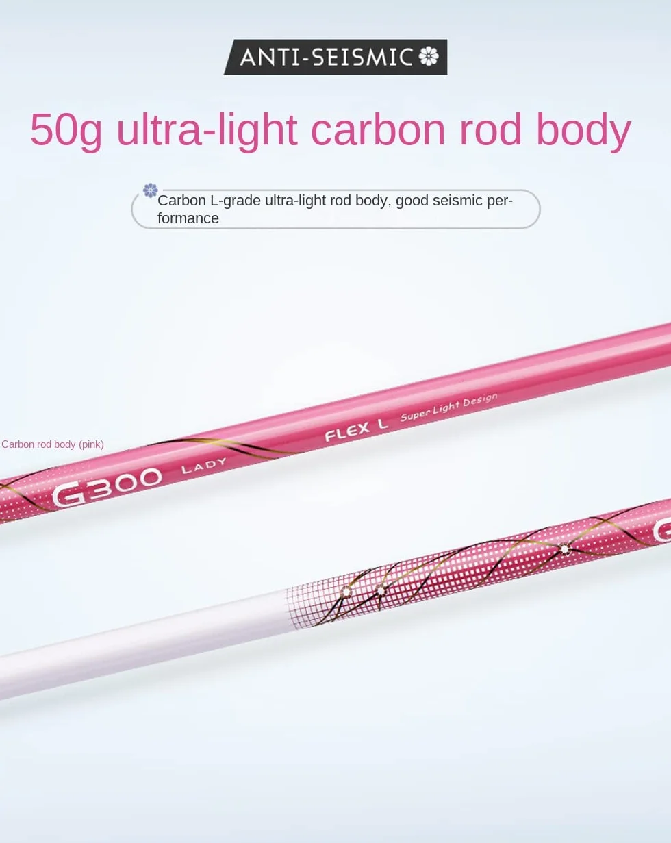 G300 7# - Palos de golf para mujer, de hierro, para mano izquierda, acero inoxidable/carbono, caña de entrenamiento para mujer