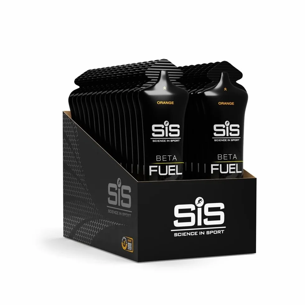 Science in Sport Beta Fuel Gel Energético Doble Fuente 30 x 60ml Naranja Vegano 40g Carbohidratos 1:0.8