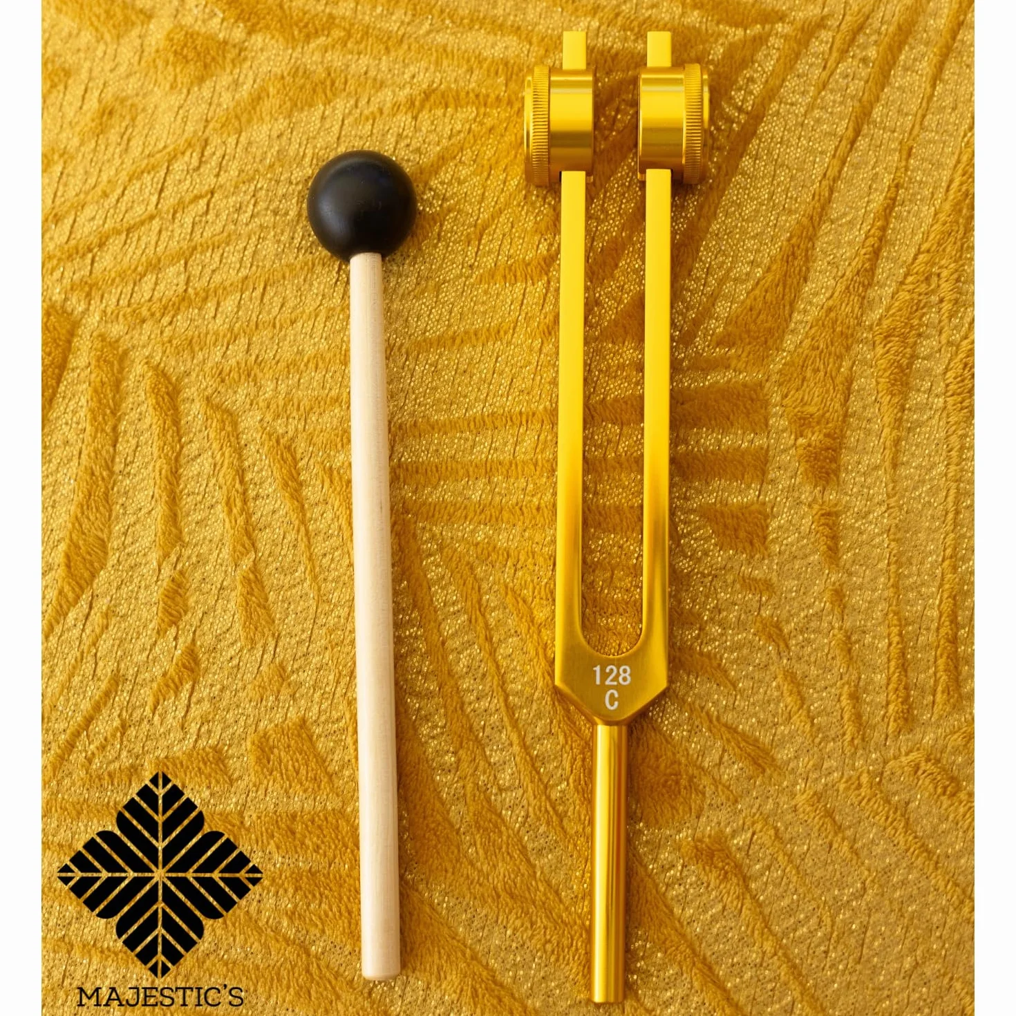 Diapasones terapéuticos 128Hz 432Hz 528Hz Pack 3 Aluminio Dorado