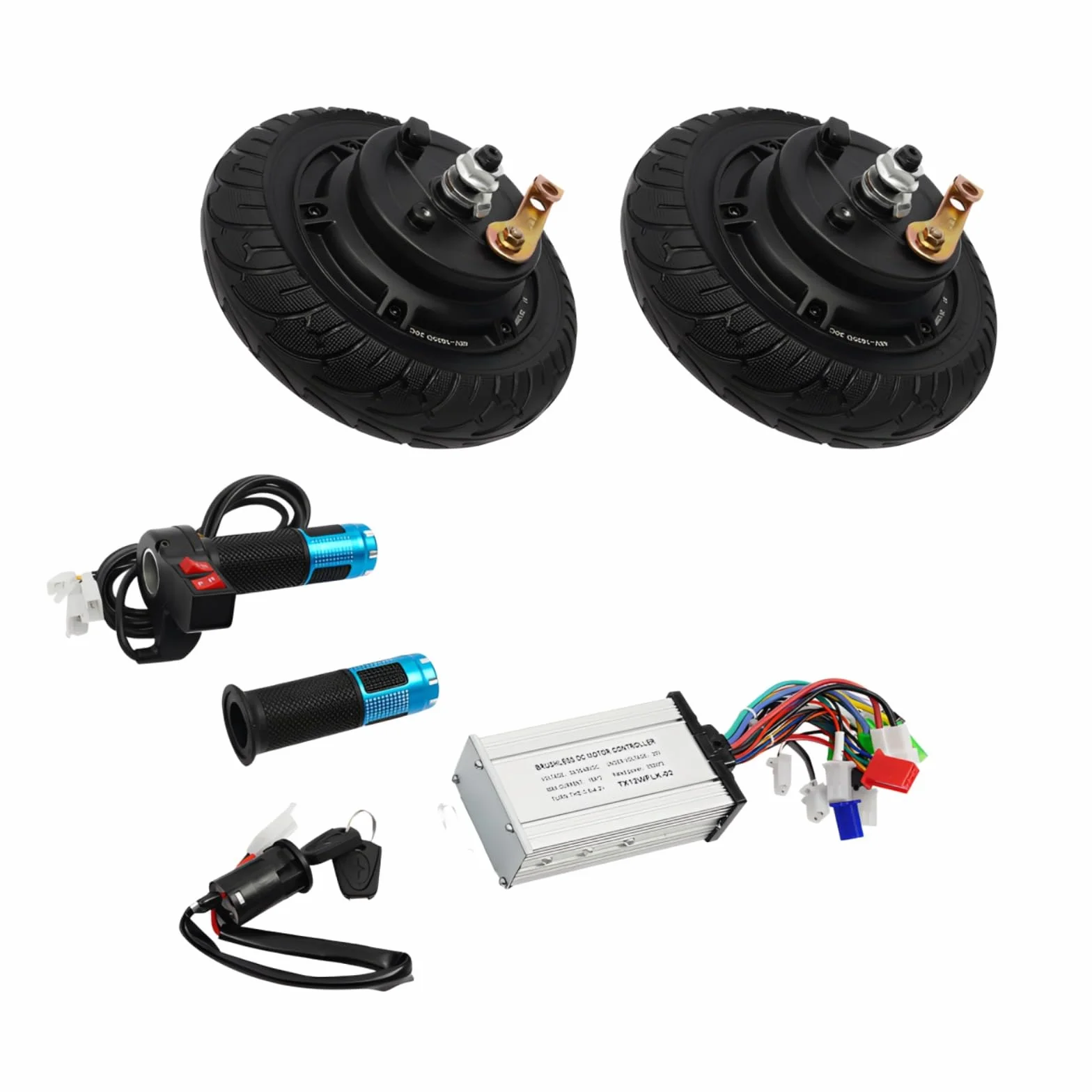 Motor de rueda de 8 pulgadas, kit de conversión de motor de 350W, kit de conversión de motor con marcha atrás, kit de conversión de motor eléctrico de CC de 24/36/48V, 740 rpm, interruptor de 3